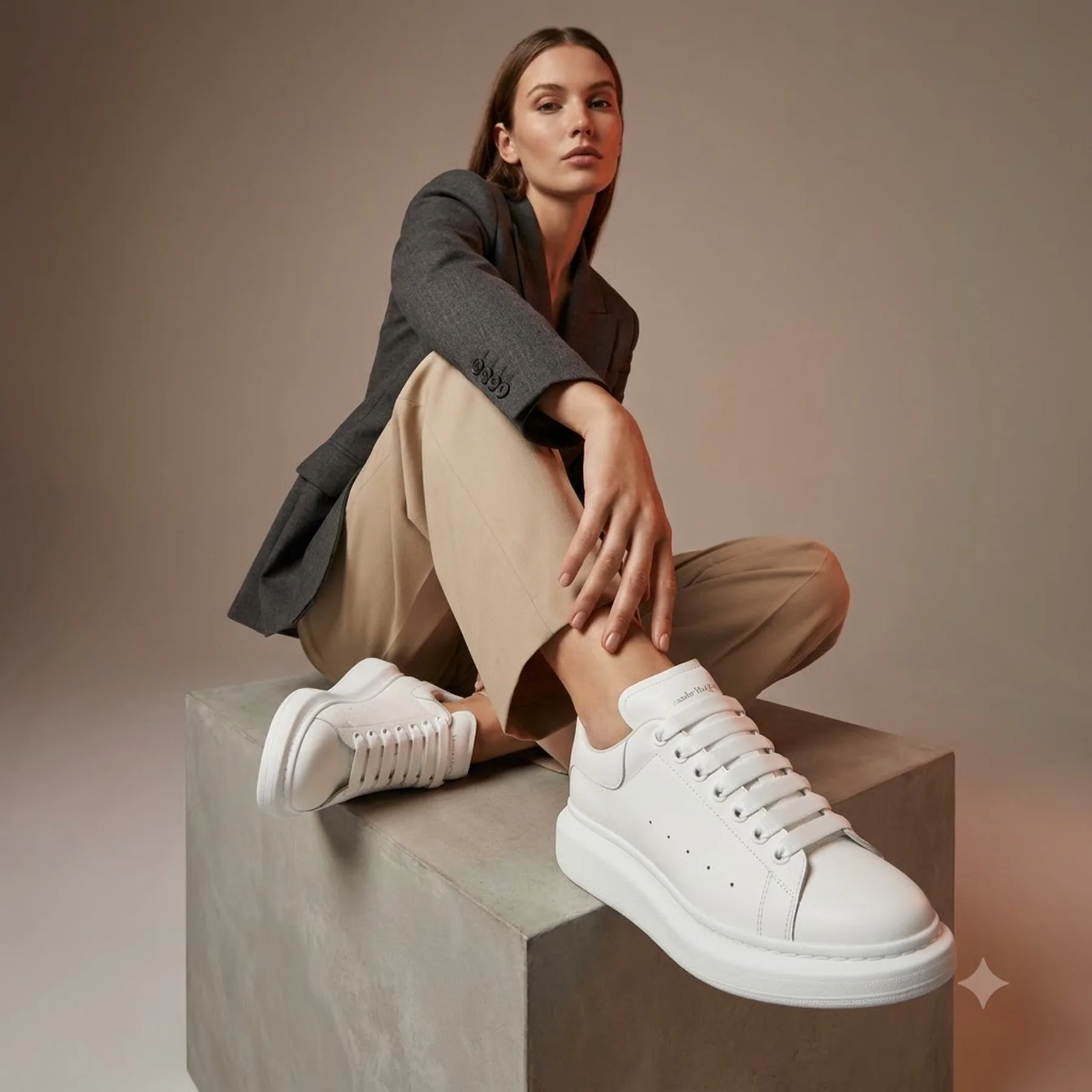 Кросівки Alexander McQueen Wmns Oversized 'White Pink Laces'
