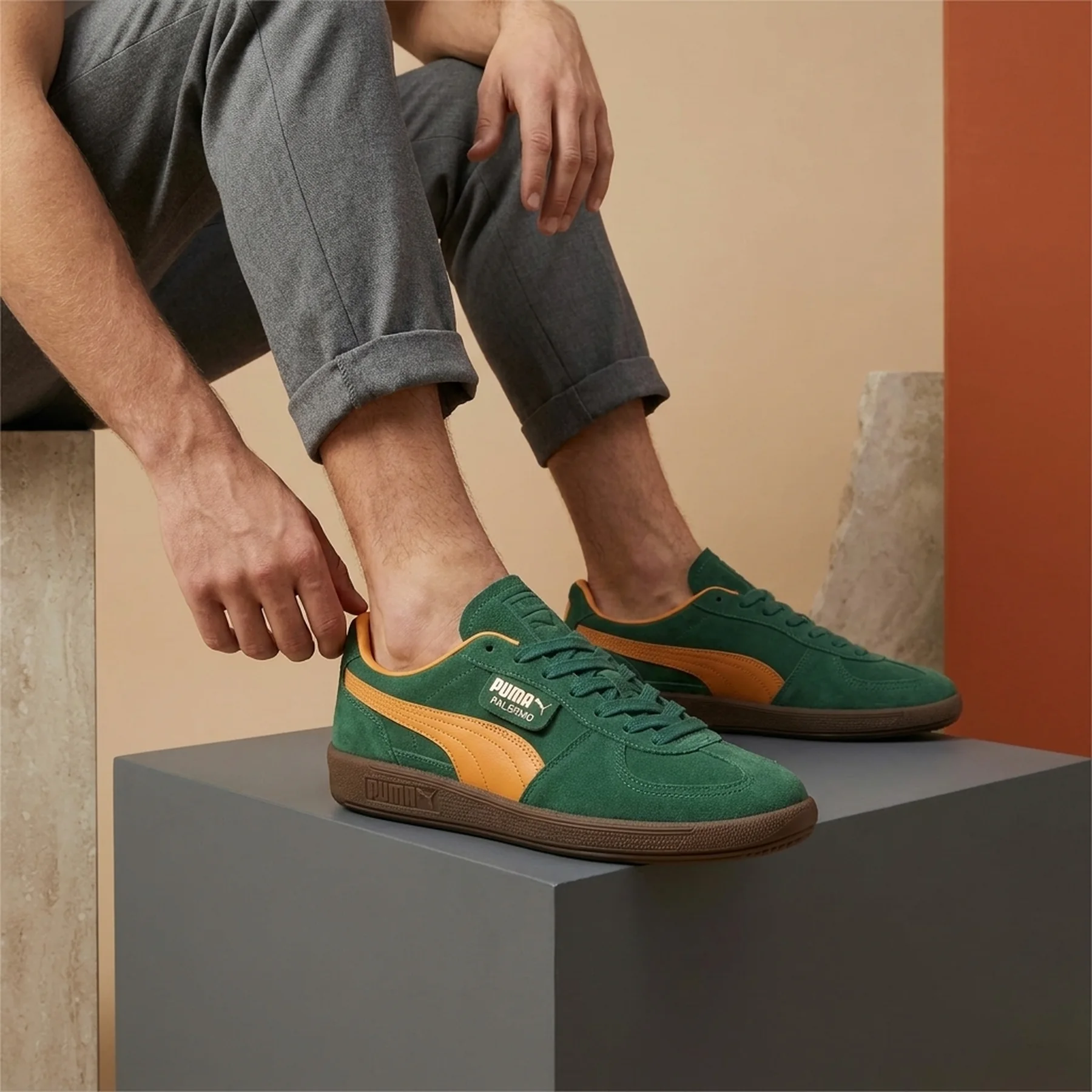 Кросівки чоловічі Adidas Palermo Green & Orange (396463-05)