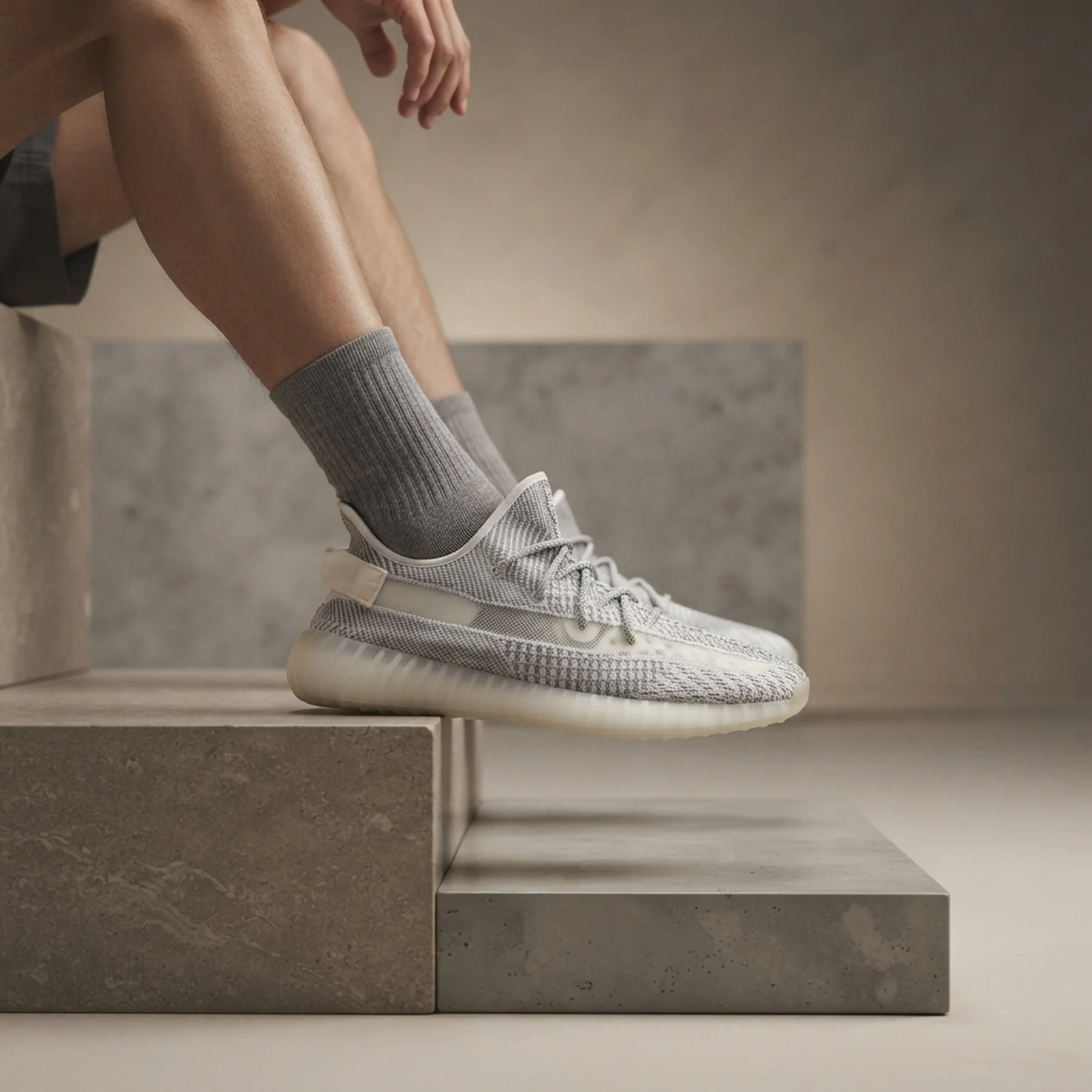 Кросівки чоловічі adidas YEEZY Boost 350 V2 Static Non-Reflective