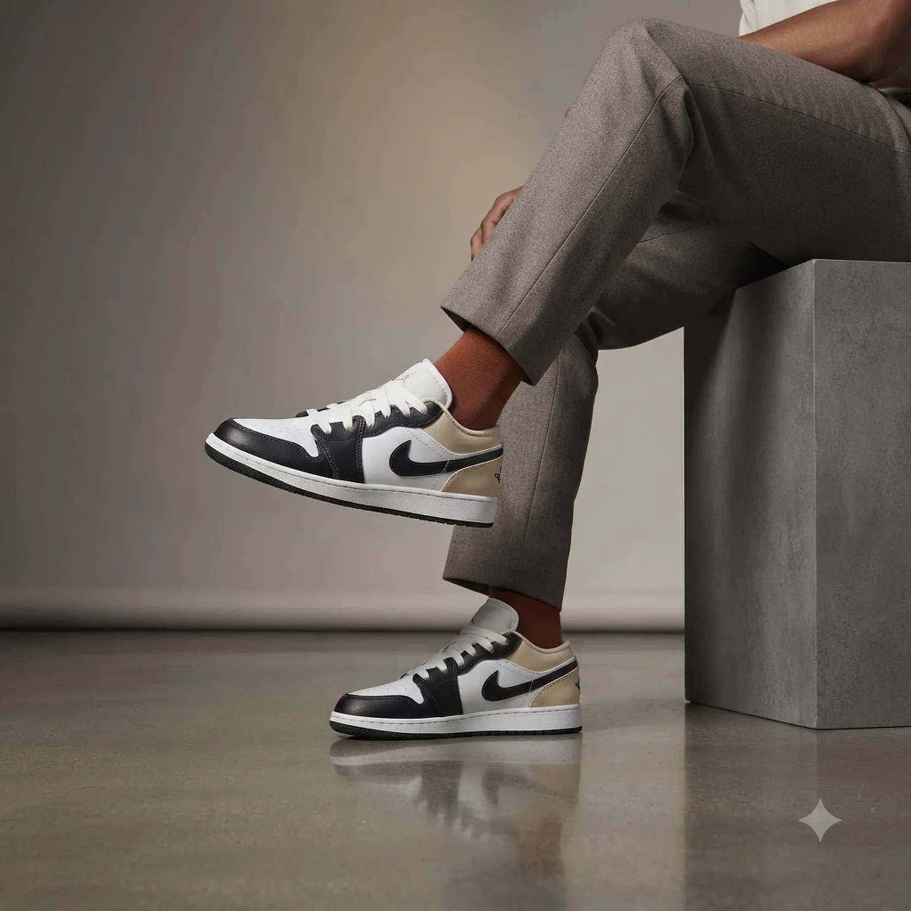 Кросівки чоловічі Air Jordan 1 Low GS 'Summit White Off Noir'