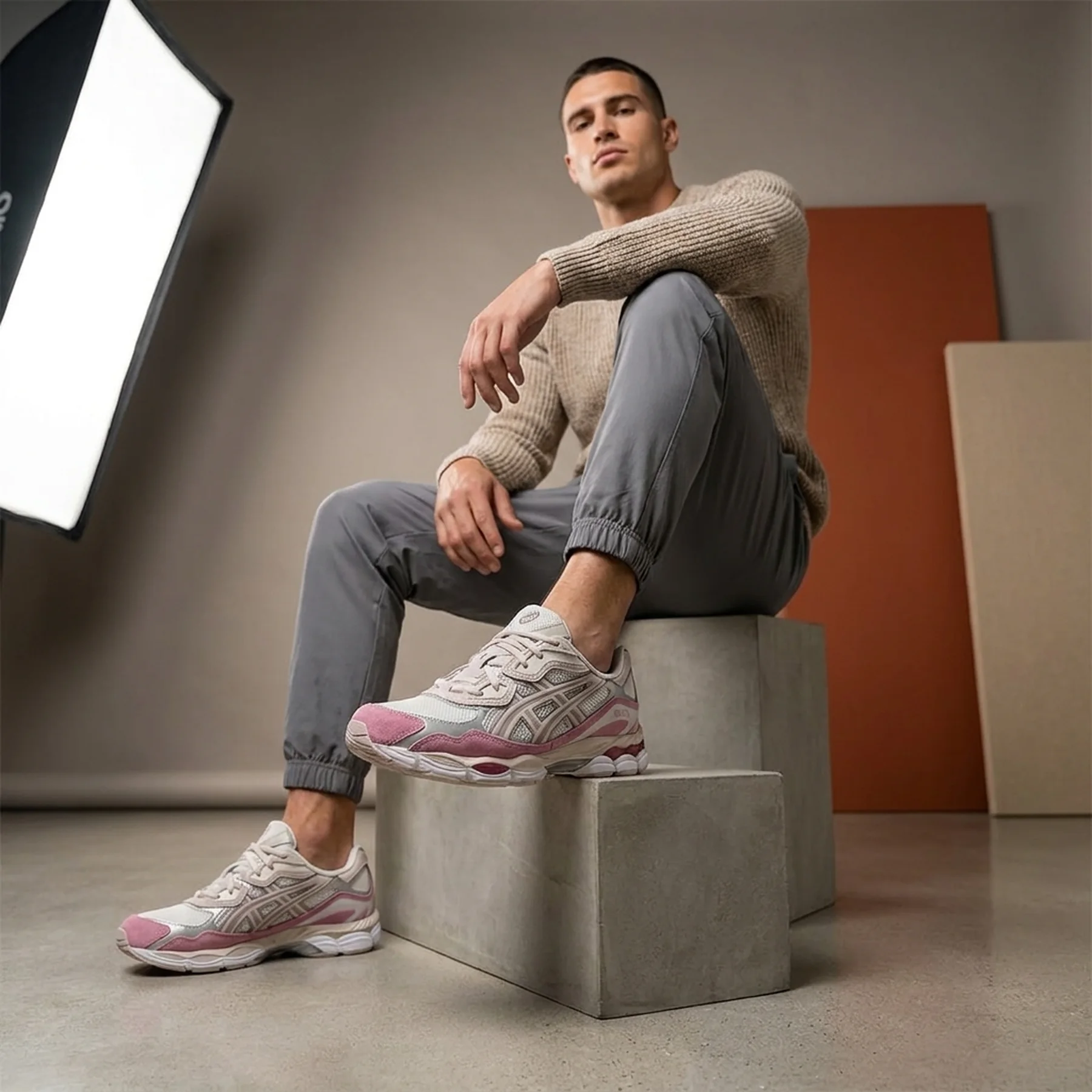 Кросівки чоловічі Asics Gel Nyc Grey/Pink (1203A383-104)