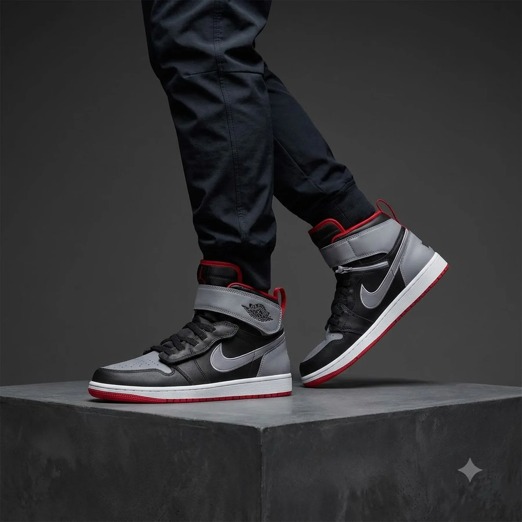 Кросівки чоловічі Jordan 1 Hi Flyease Black/Grey (CQ3835-010)