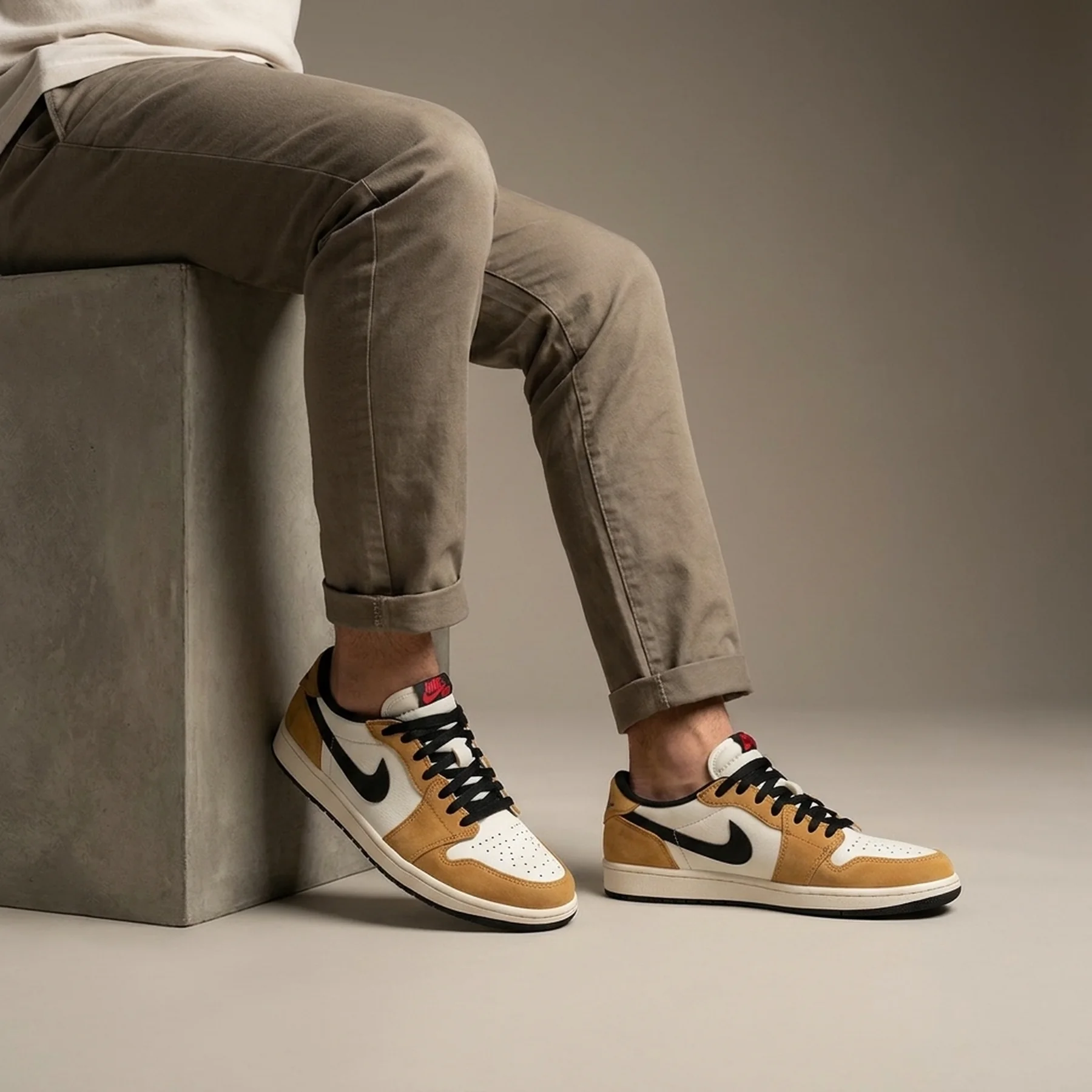 Кросівки чоловічі Jordan 1 Low Og White/Yellow (CZ0790-107)