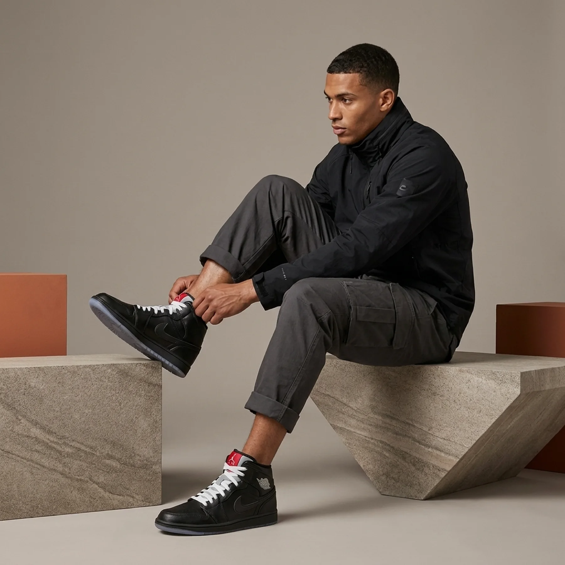Кросівки чоловічі Jordan 1 Mid Se Black (HV5177-010)