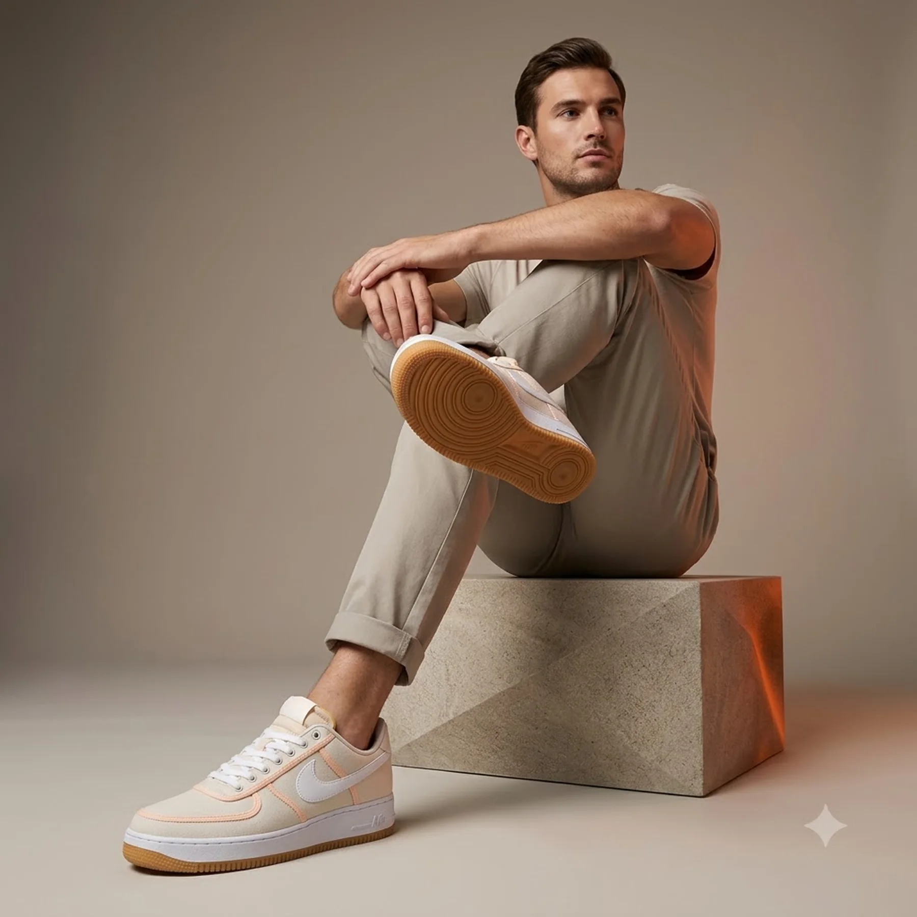 Кросівки чоловічі Nike Air Force 1 07 Prm Sneakers Light Beige (CI9349-200)