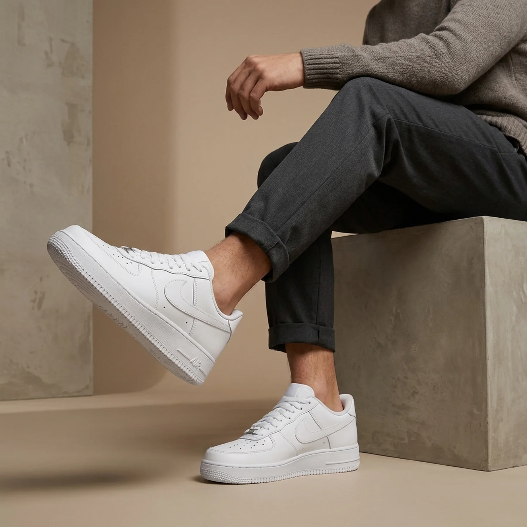 Кросівки чоловічі Nike Air Force 1 LE GS 'Triple White'