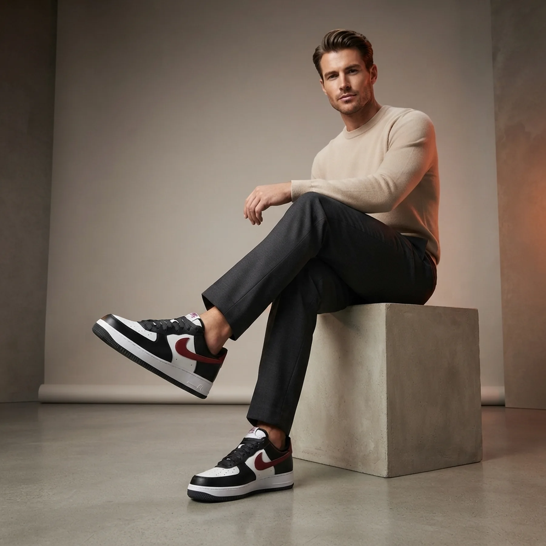 Кросівки чоловічі Nike Air Force 1 Low Black Red (FZ4615-001)