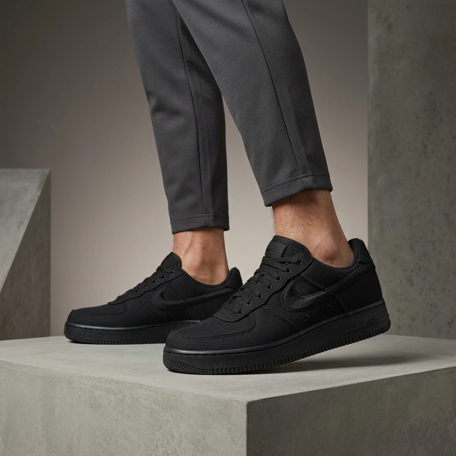 Кросівки чоловічі Nike Air Force 1 Low Canvas Black (HV1204-002)