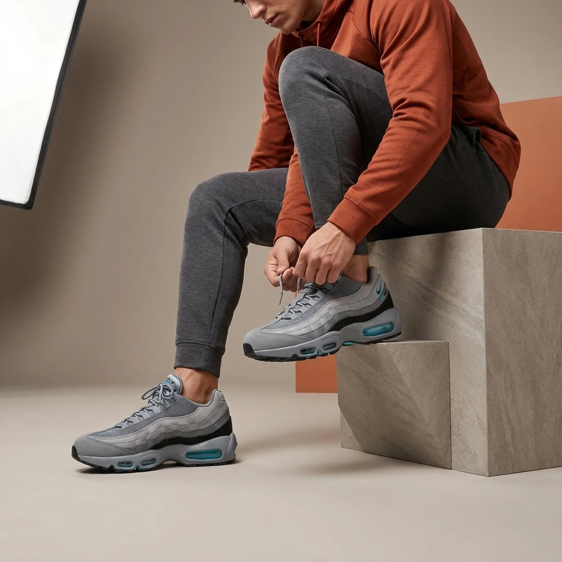 Кросівки чоловічі Nike Air Max 95 Retro Logo Grey Aqua (CV1635-001)