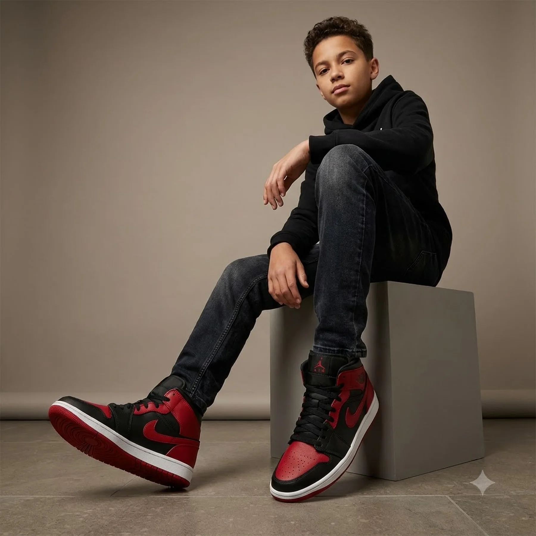 Кросівки дитячі Air Jordan 1 Mid GS 'Reverse Bred'