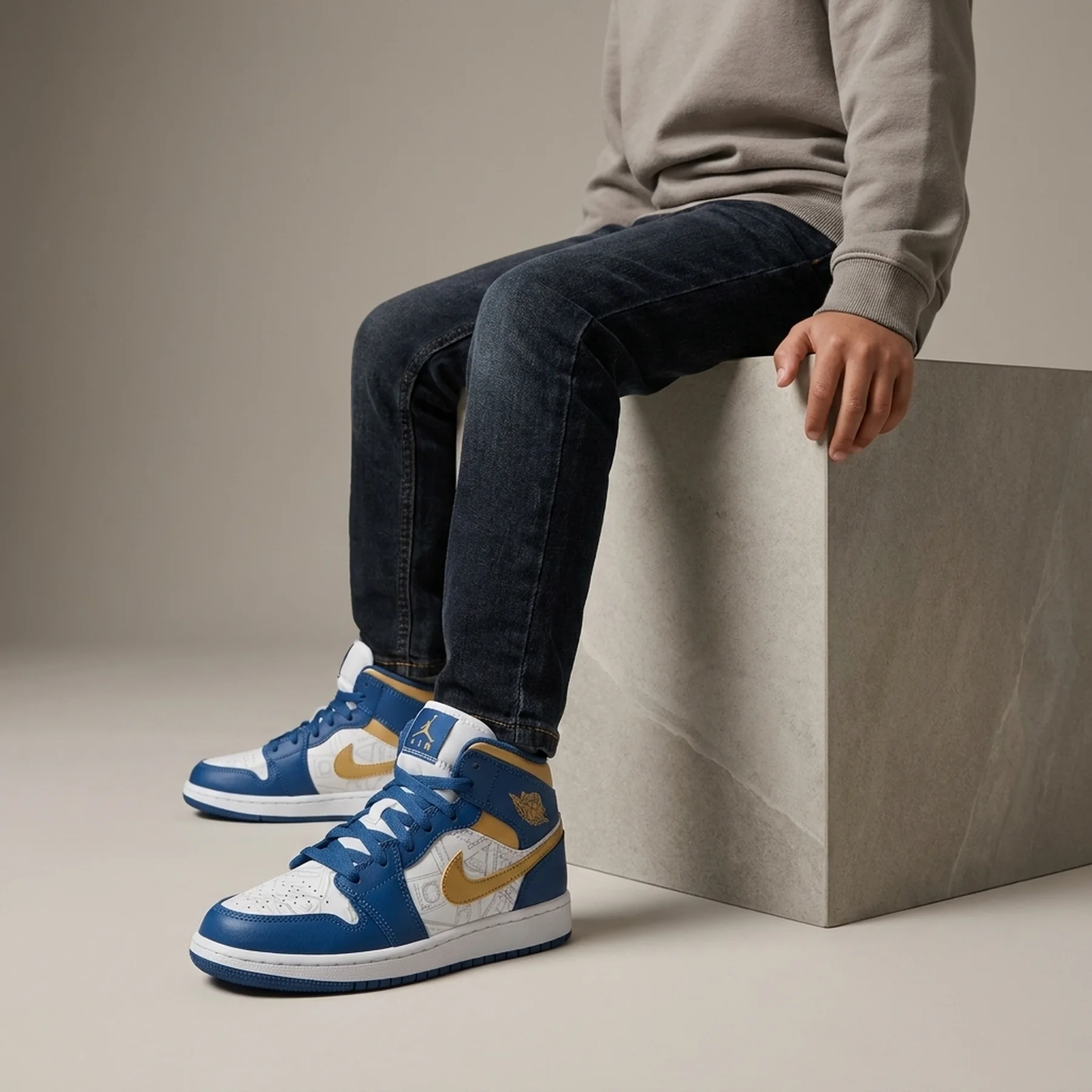 Кросівки дитячі Air Jordan 1 Mid SE GS 'Take Flight'