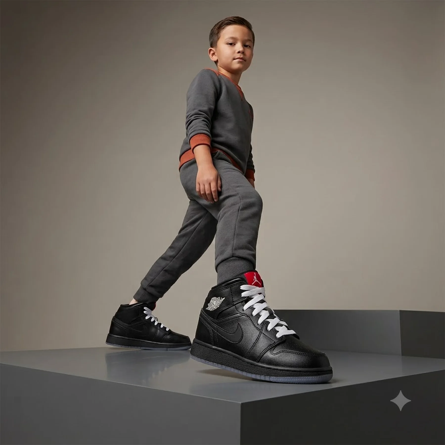 Кросівки дитячі Jordan 1 Mid Bg Black (HV5180-010)
