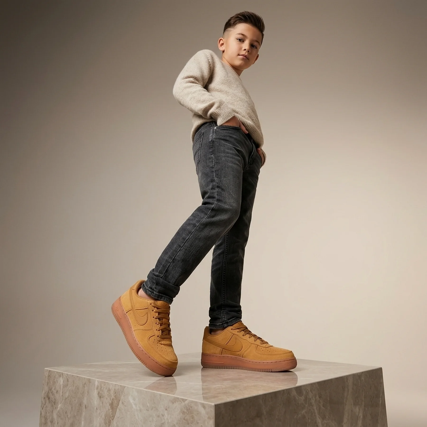 Кросівки дитячі Nike Air Force 1 LV8 3 GS 'Wheat'