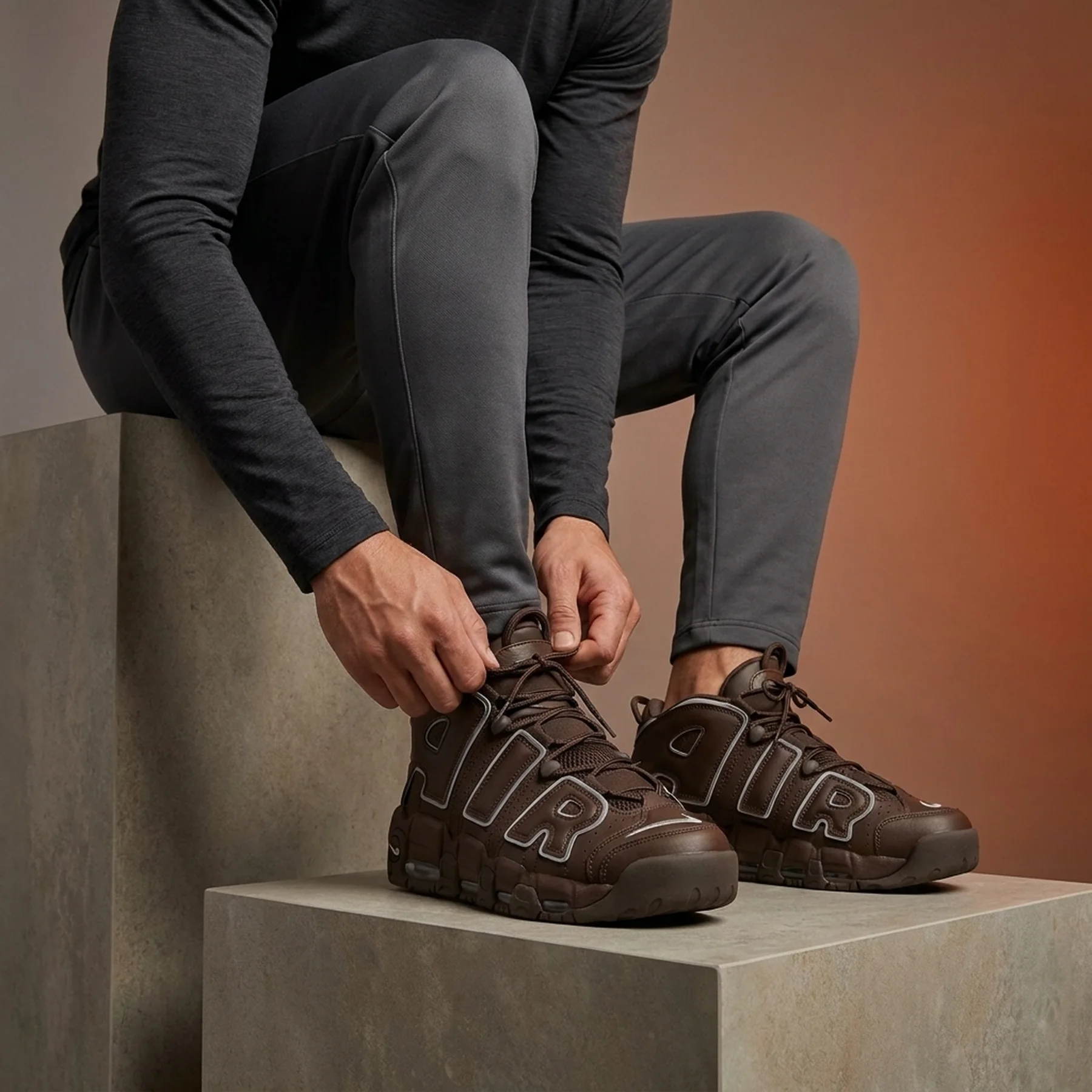 Кросівки Nike Air More Uptempo Low Baroque Brown