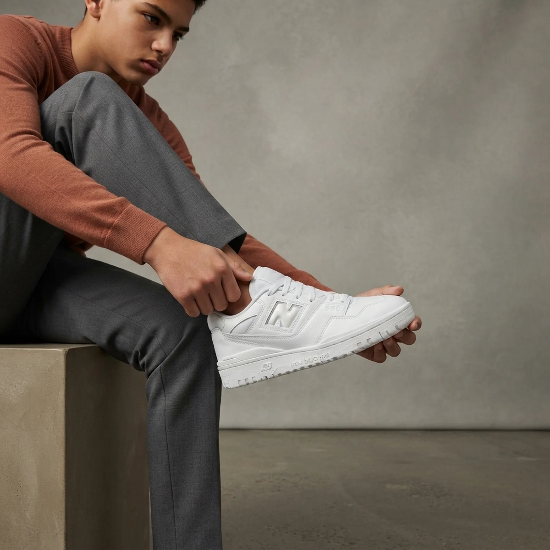 Кросівки підліткові BB550 GSB550WW New Balance 3,5 (35,5) Білий