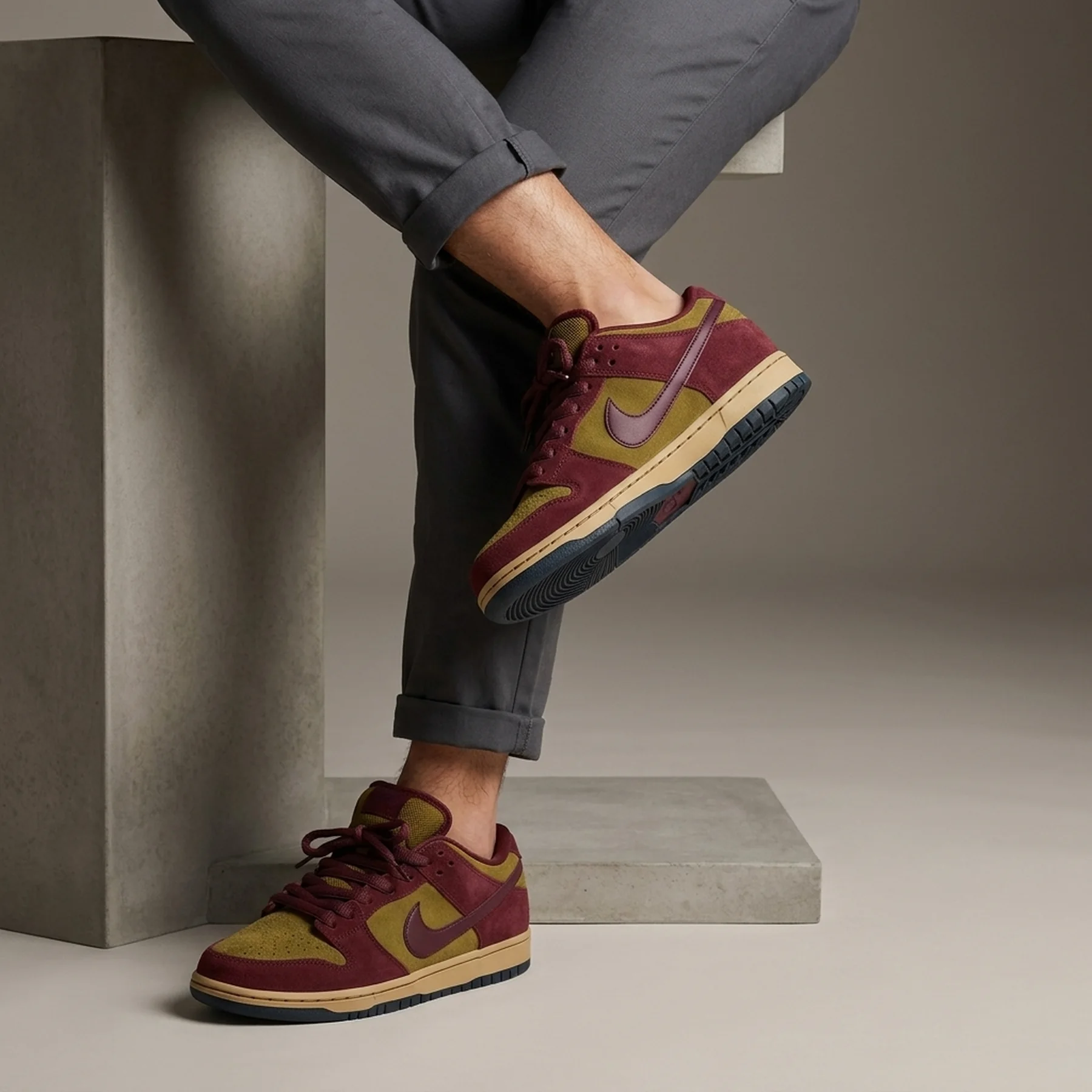 Кросівки SB Dunk Low Pro Burgundy Crush Olive Flak