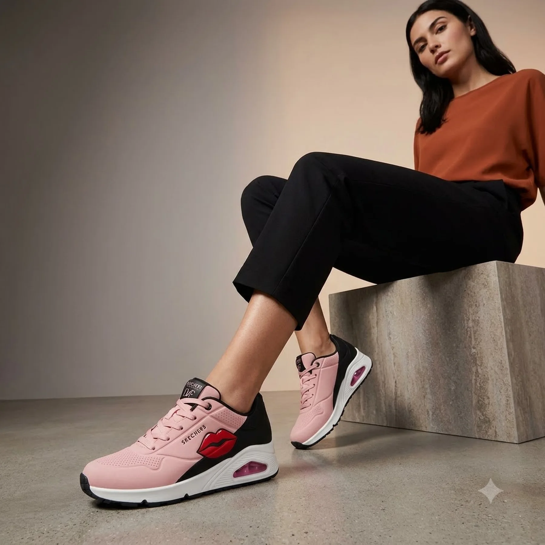 Кросівки Skechers Uno Diane Von Furstenberg Black Pink