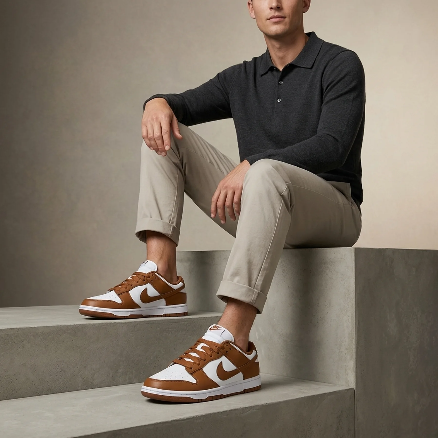 Кросівки унісекс Nike Dunk Low (біло/коричневі)