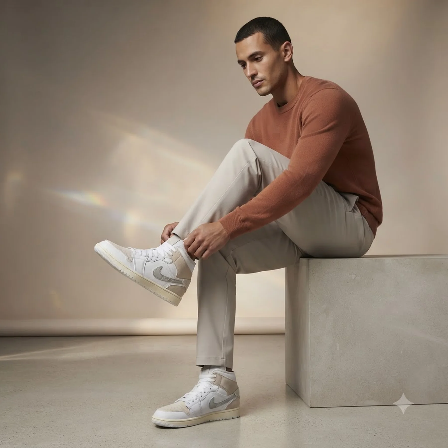 Кросівки чоловічі Jordan 1 Retro Mid Se Craft White/Beige (DM9652-120)