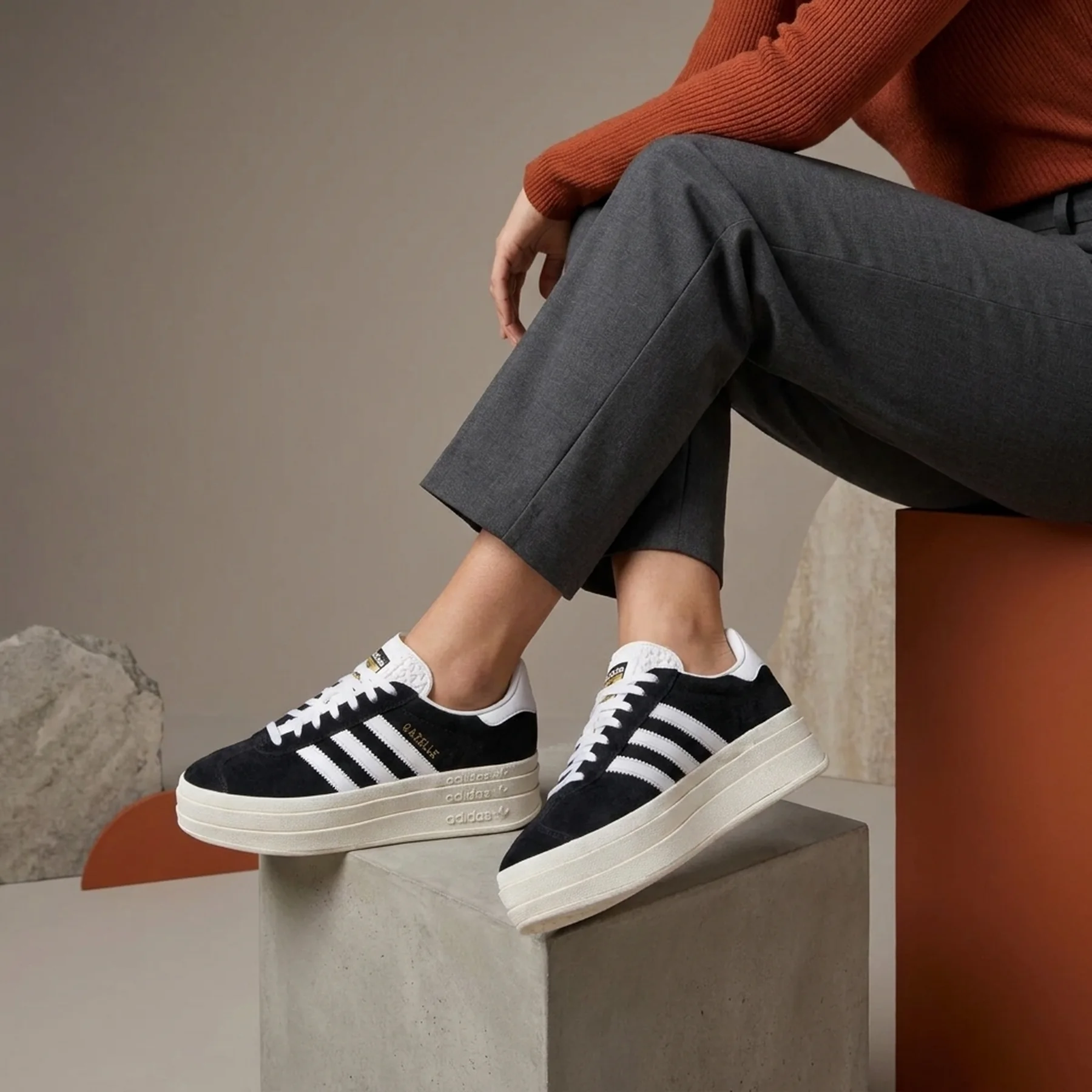 Кросівки жіночі Adidas Gazelle Bold Shoes Black (HQ6912)