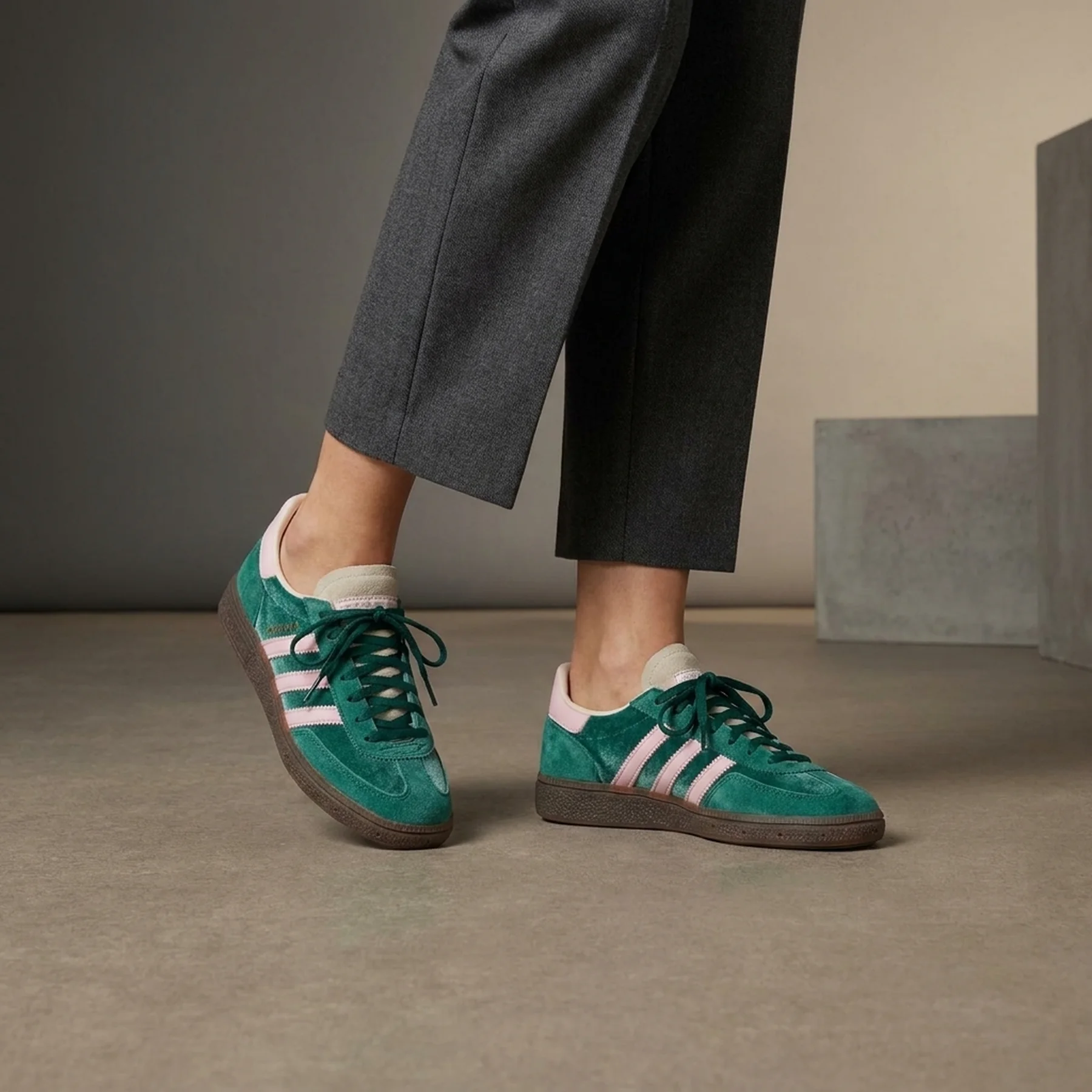 Кросівки жіночі Adidas Handball Spezial Green Pink Velvet (JI2648)