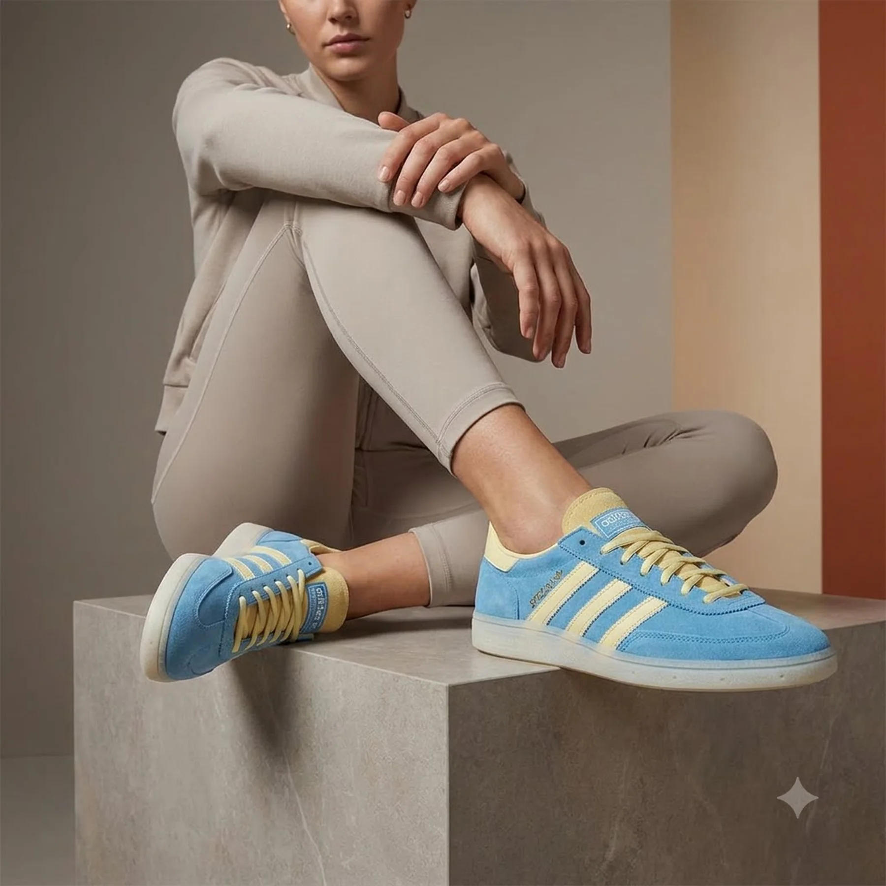 Кросівки жіночі Adidas Handball Spezial "Semi Blue Burst / Almost Yellow / White" (IG6276)