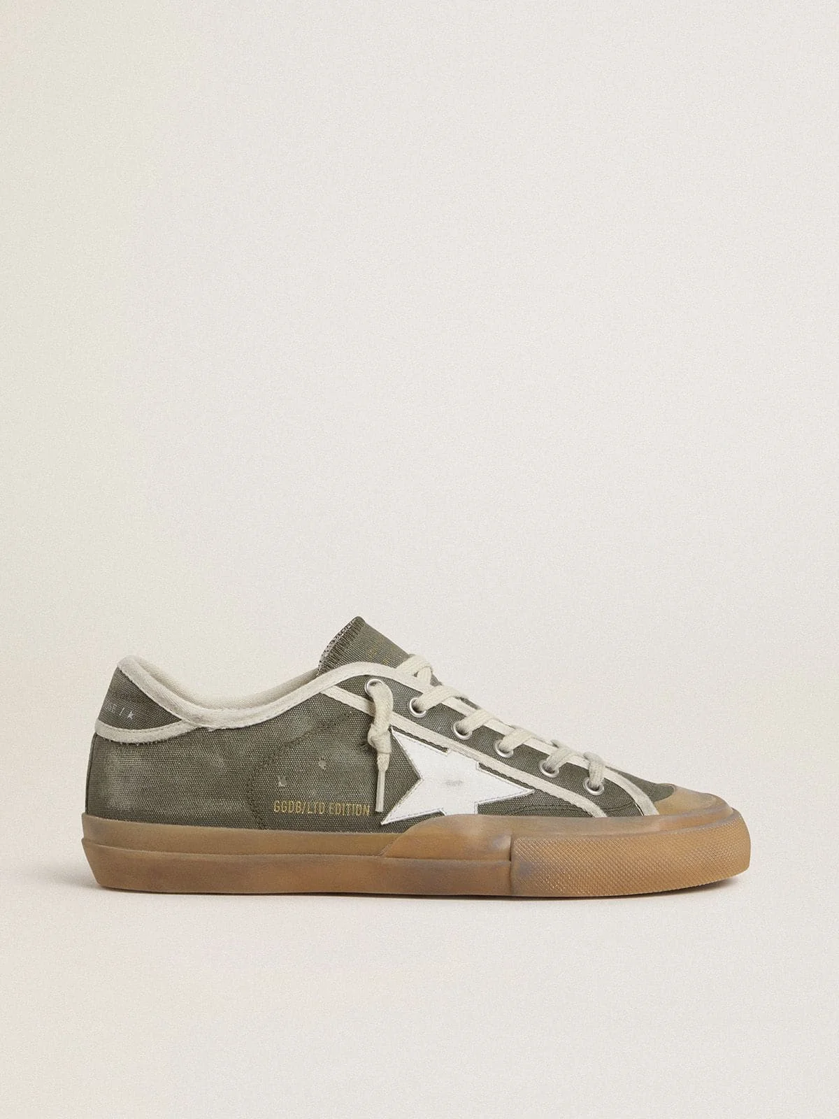 Кросівки жіночі Golden Goose Women’s Super-Star LTD in green canvas with white leather star