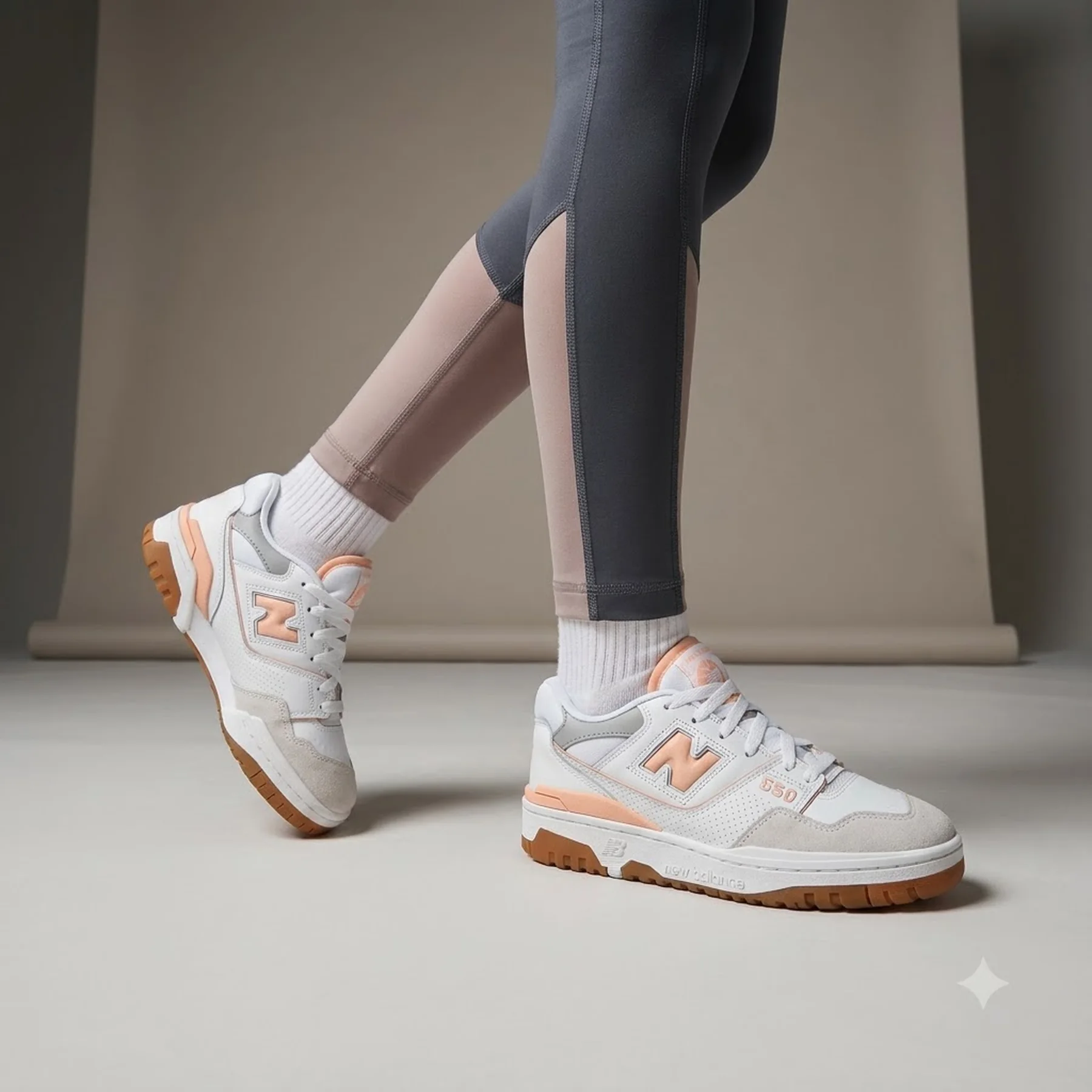 Кросівки жіночі New Balance 550 Big Kid White/Peach (GSB550SK)