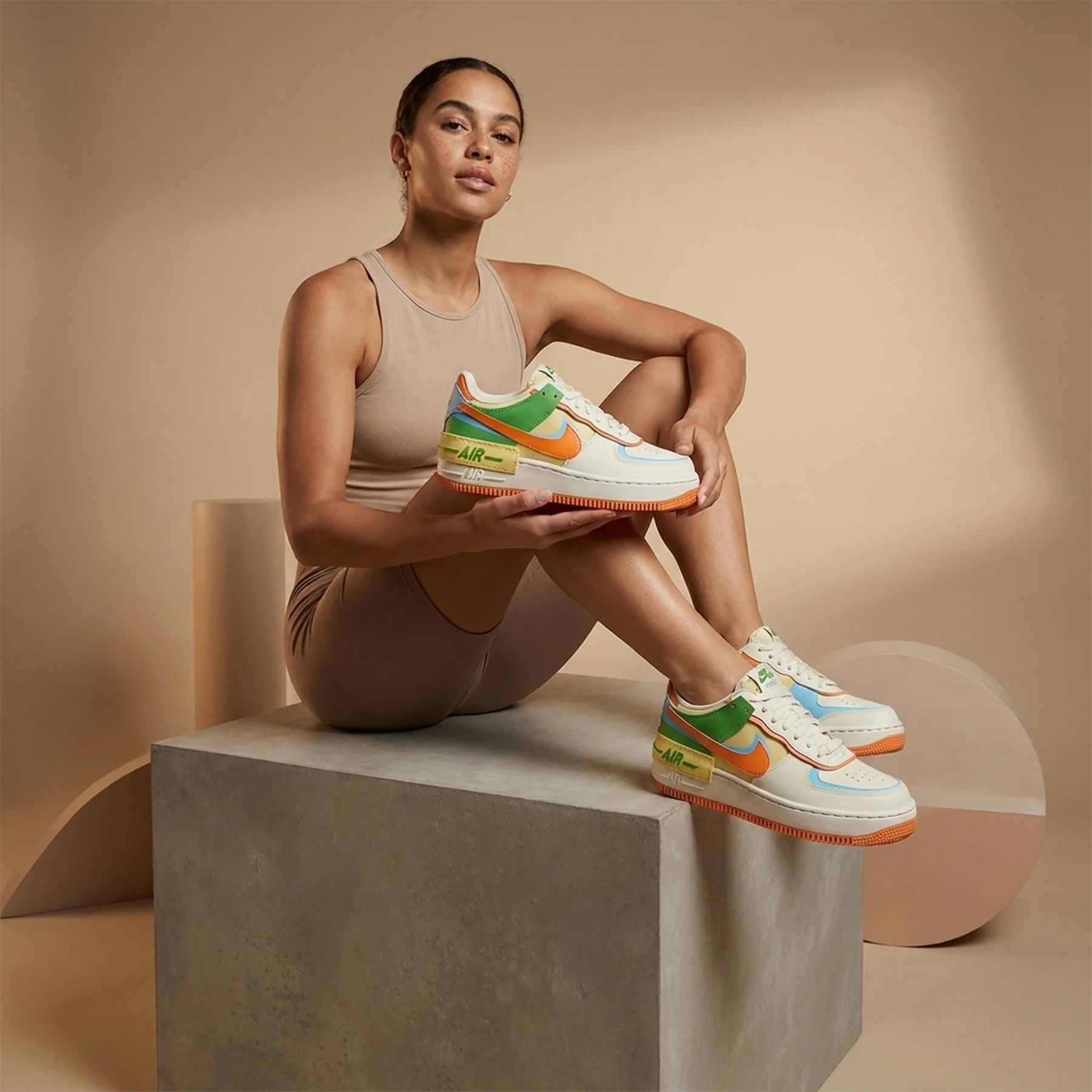 Кросівки жіночі Nike Air Force 1 Shadow Beige/Green (DZ1847-103)
