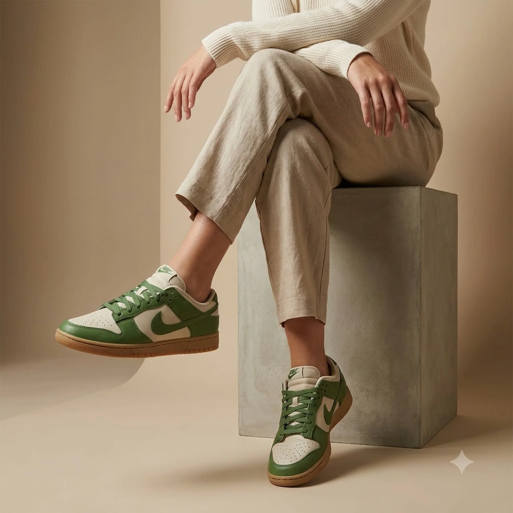 Кросівки жіночі Nike Dunk Low Green/Beige (FB7173-131)