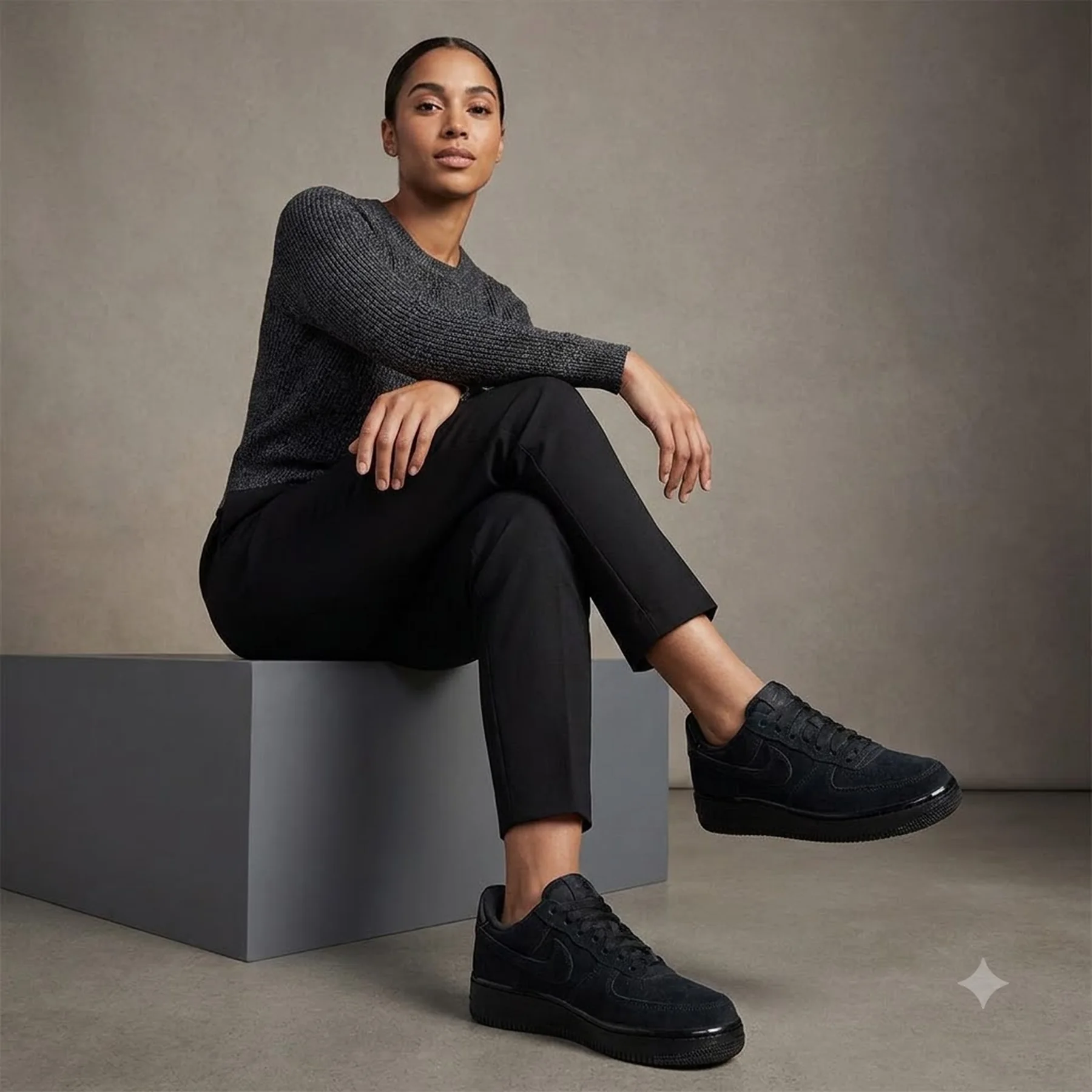 Кросівки жіночі Nike Wmns Air Force 1 'Triple Black Suede'