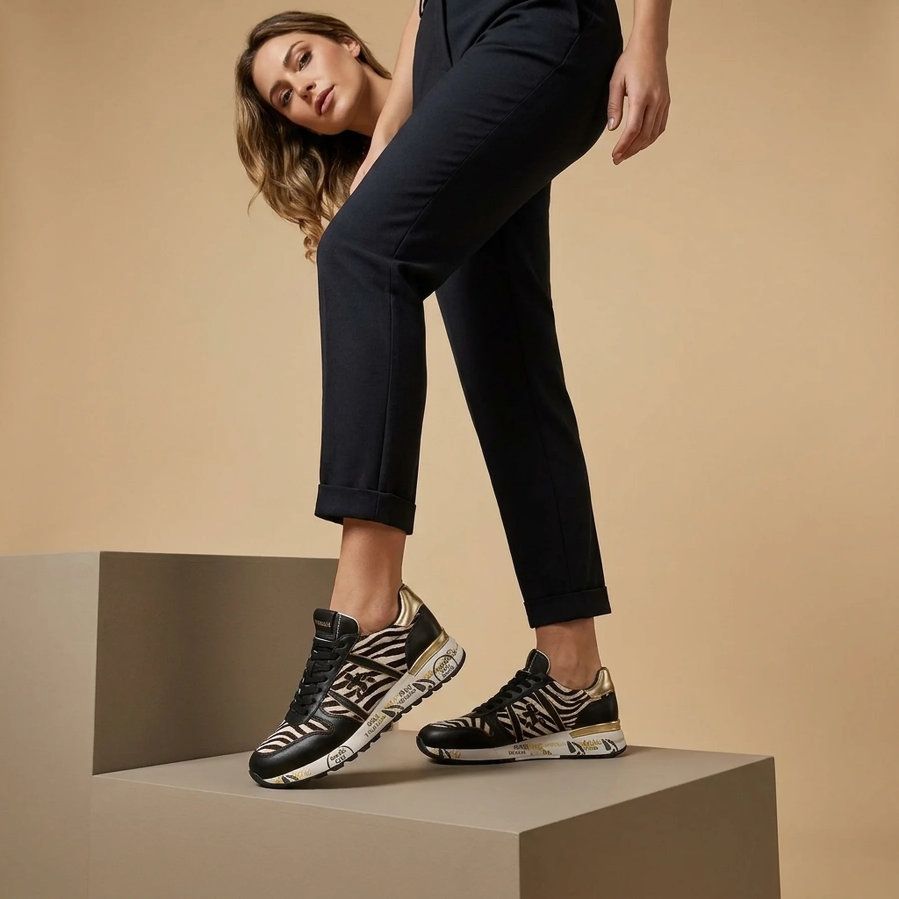 Кросівки жіночі Premiata Quinn Var.7656 Black/Brown (QUINND-7656)