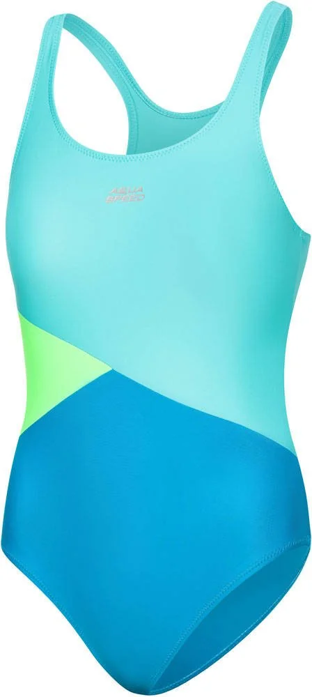 Купальник для дівчат Aqua Speed POLA 8593 світло-бірюзовий, бірюзовий, салатовий Діт 122см