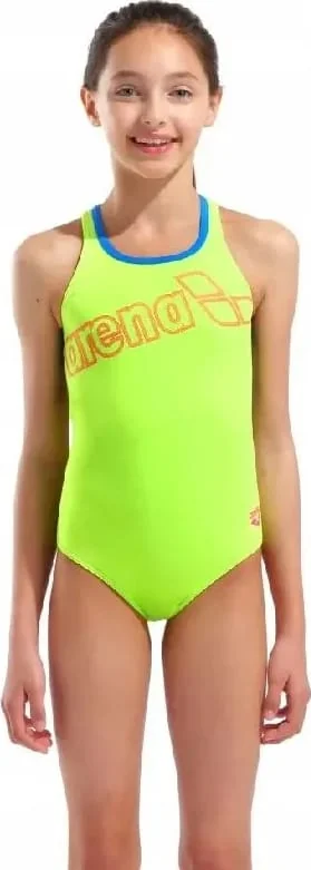 Купальник закритий для дівчат Arena LOGO SWIMSUIT SWIM PRO салатовий дитячий 140 см (010287-880)