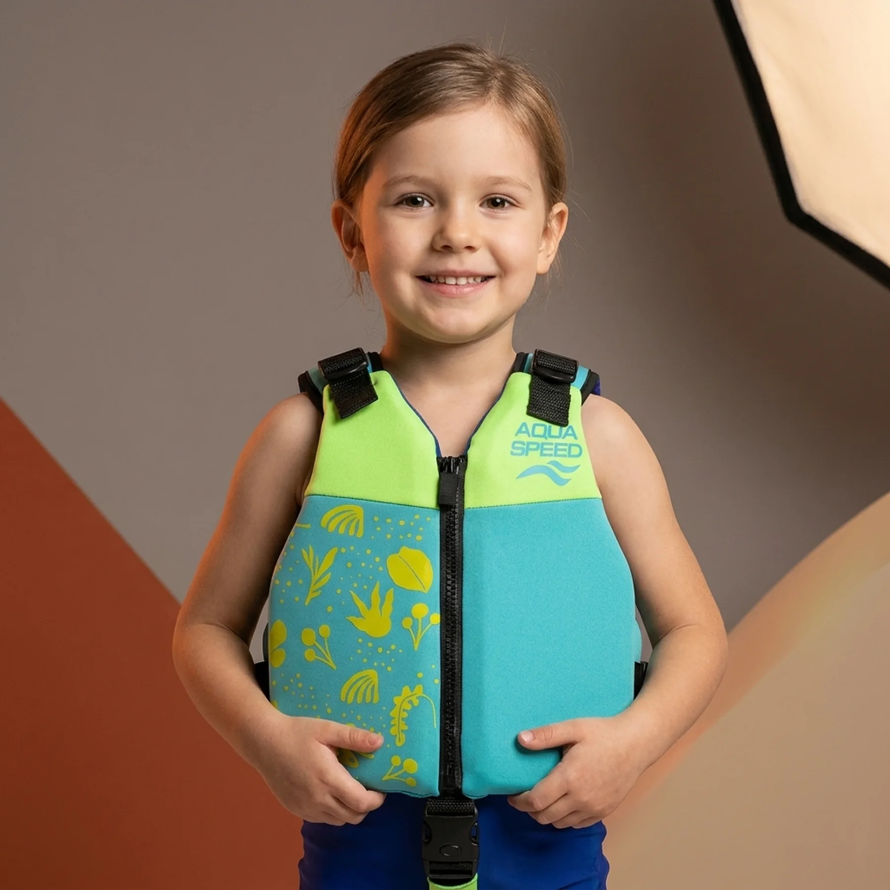 Жилет для плавання Aqua Speed Safe Splash 61122 бірюзовий, салатовий, синій Діт 15-19 кг