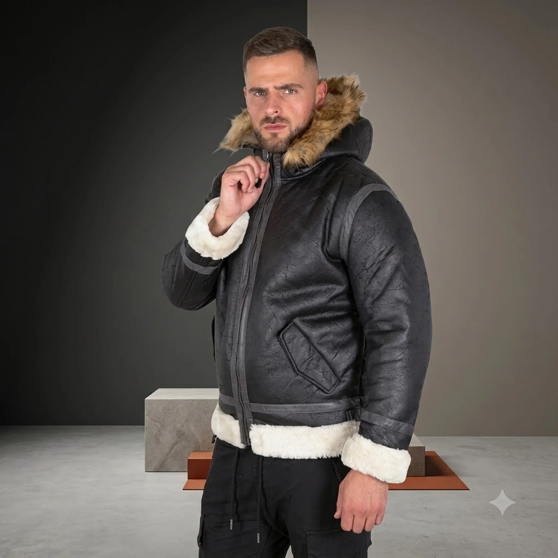 Куртка чоловіча Alpha Industries Hooded Bomber B3 Fl Black (128104-03)
