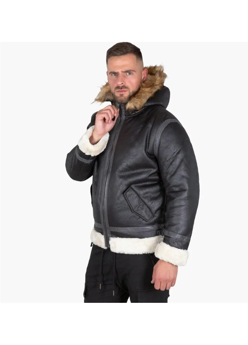 Куртка чоловіча Alpha Industries Hooded Bomber B3 Fl Black (128104-03)