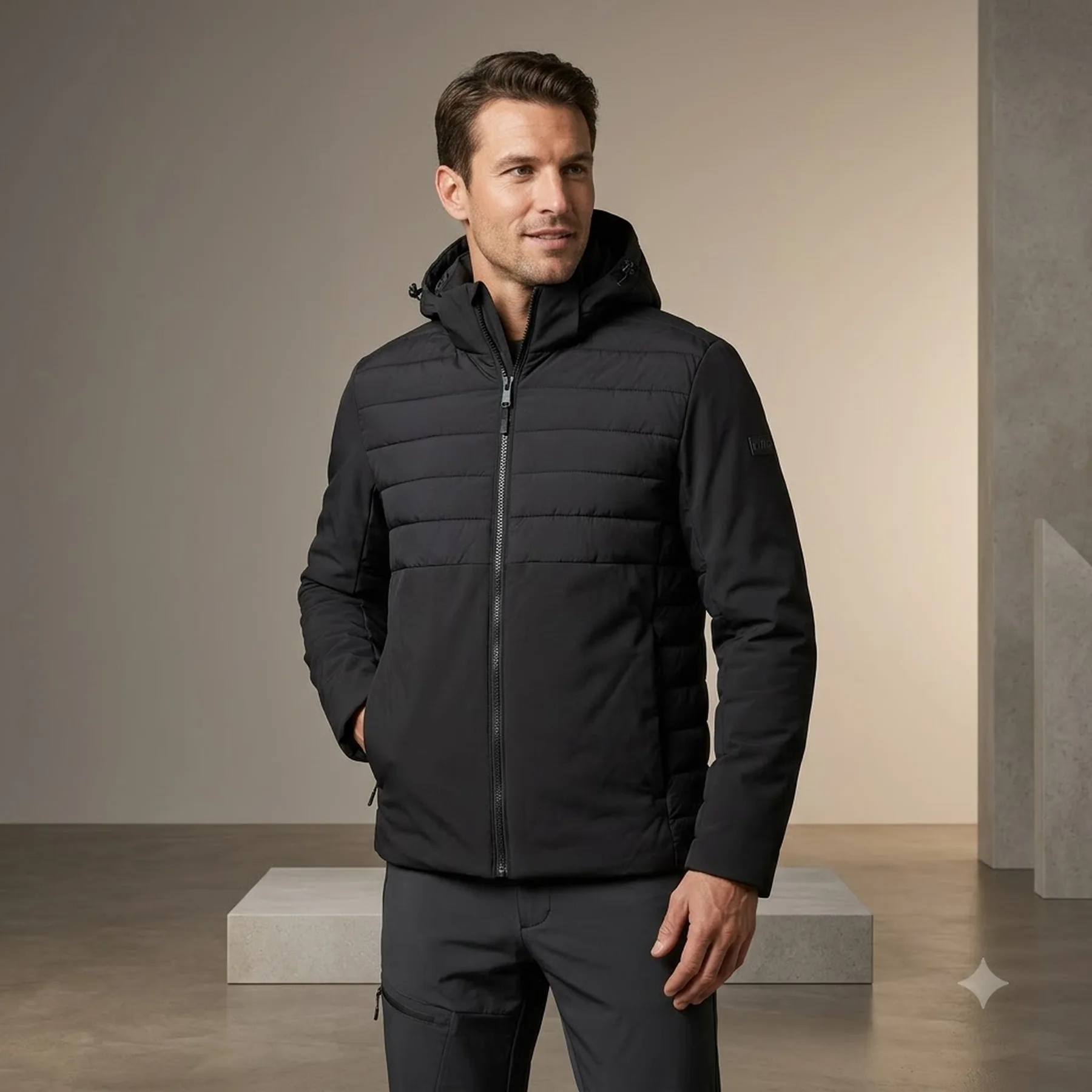 Куртка чоловіча Cmp Man Jacket Hybrid Zip Hood (32K3247-U901)