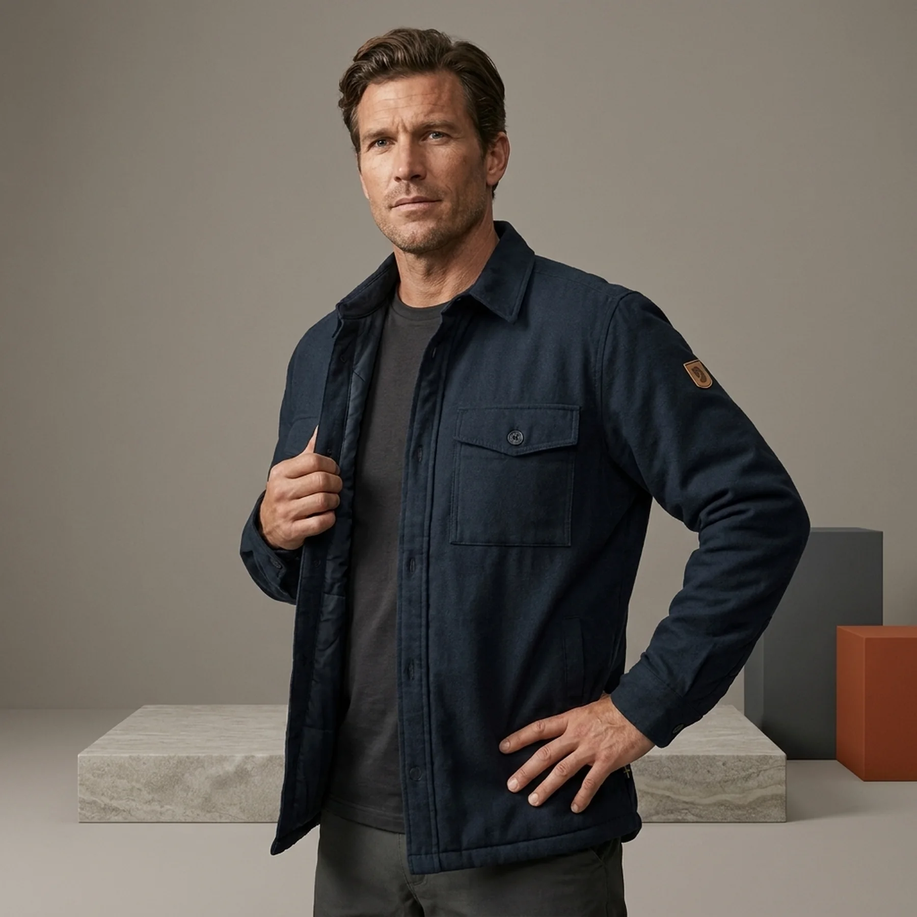 Куртка чоловіча Fjallraven Ovik Lite Padded Shirt Dark Navy