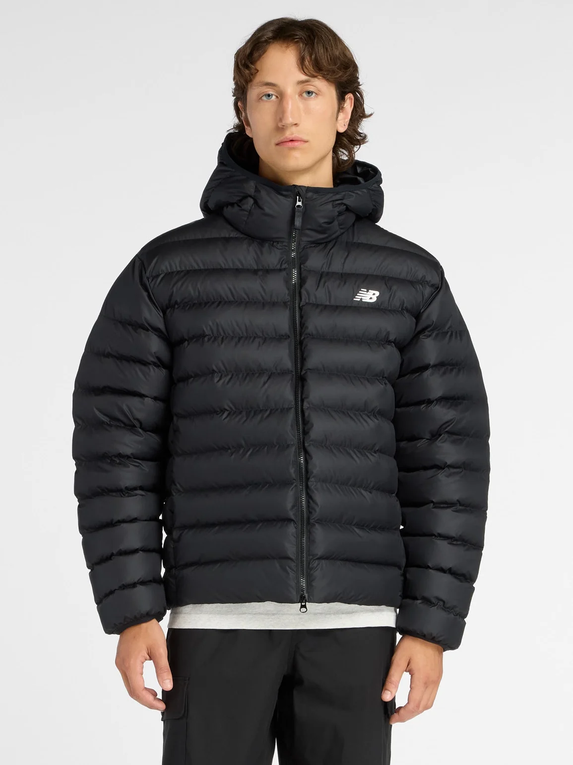 Куртка чоловіча New Balance Hooded Puffer Black (MO53500BK)
