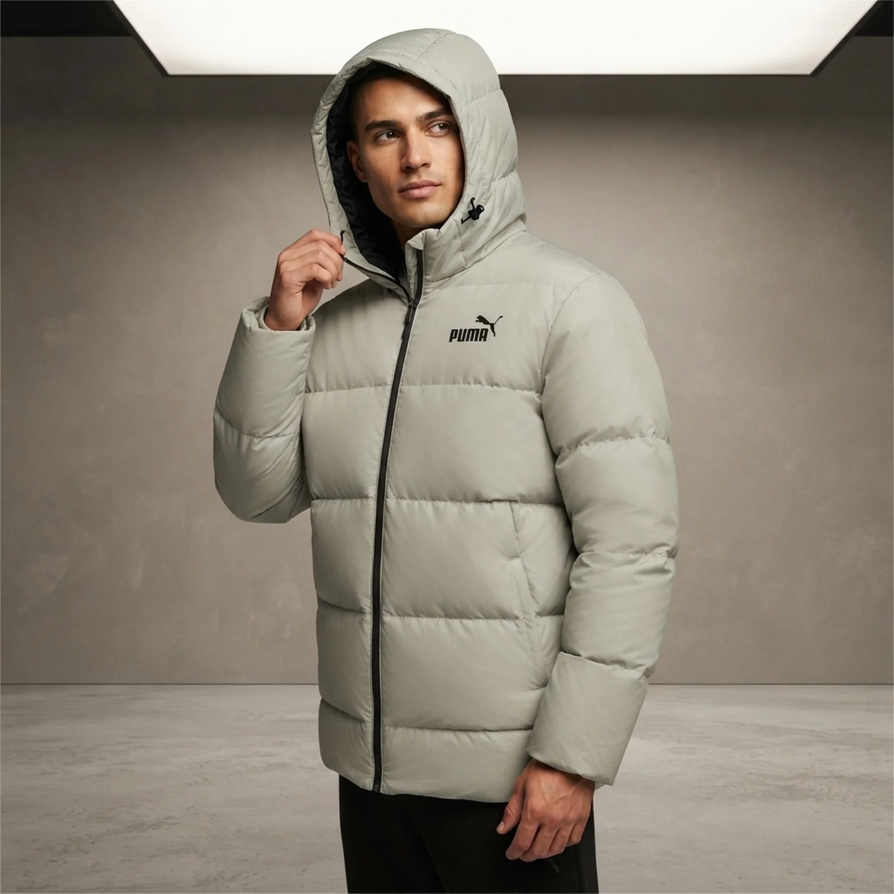 Куртка чоловіча Puma Hooded Down Puffer Pebble (84998768)