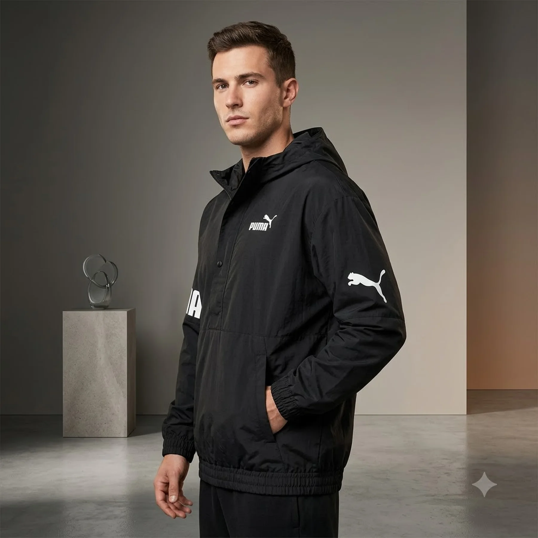 Куртка чоловіча Puma Power Windbreaker Black (673247-01)