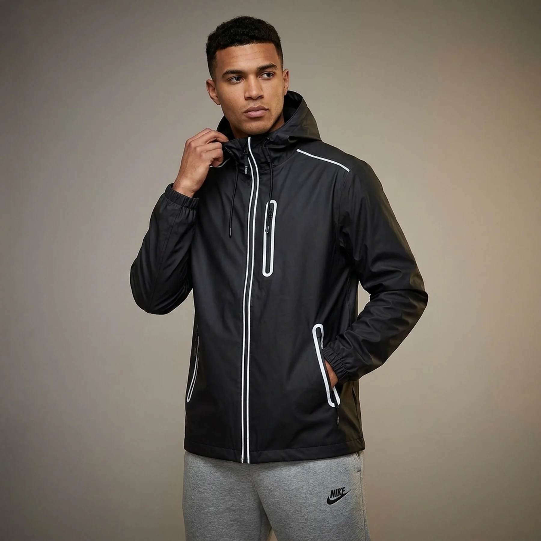 Куртка чоловіча Rains Black Reflective Relaxed (1201-BLACKREFLECTIVE)