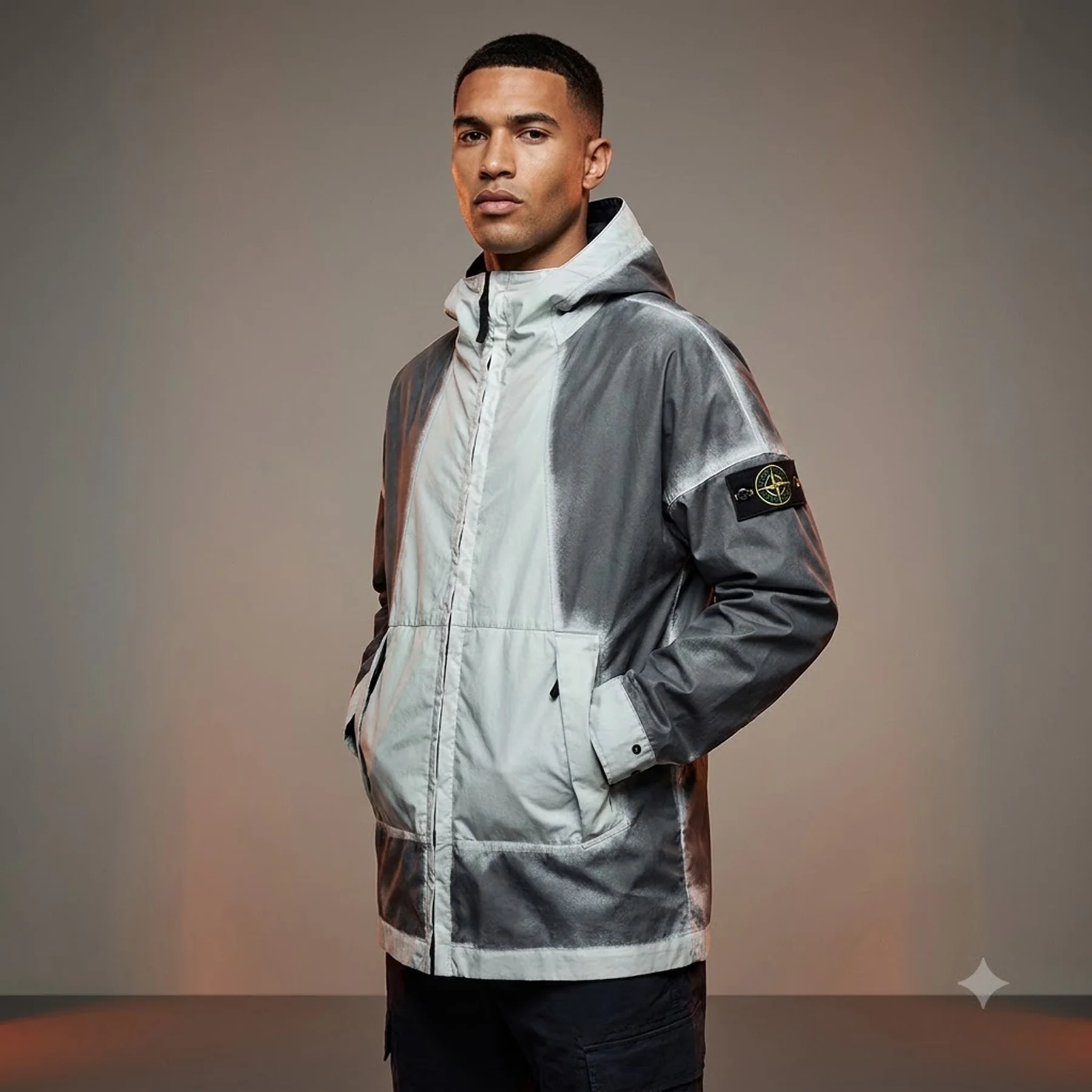 Куртка чоловіча Stone Island Hand-Sprayed Mussola Gommata-TC Jacket