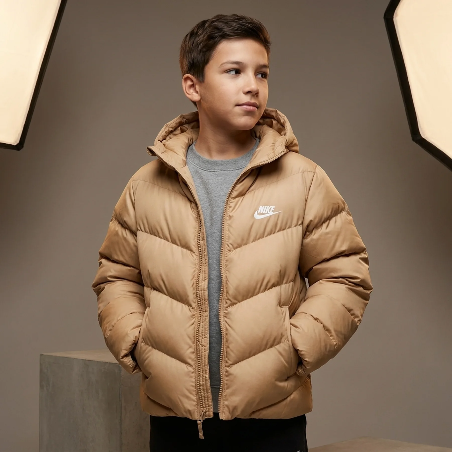 Куртка дитяча Nike Sportswear All Day Play Beige (HQ4976-200)