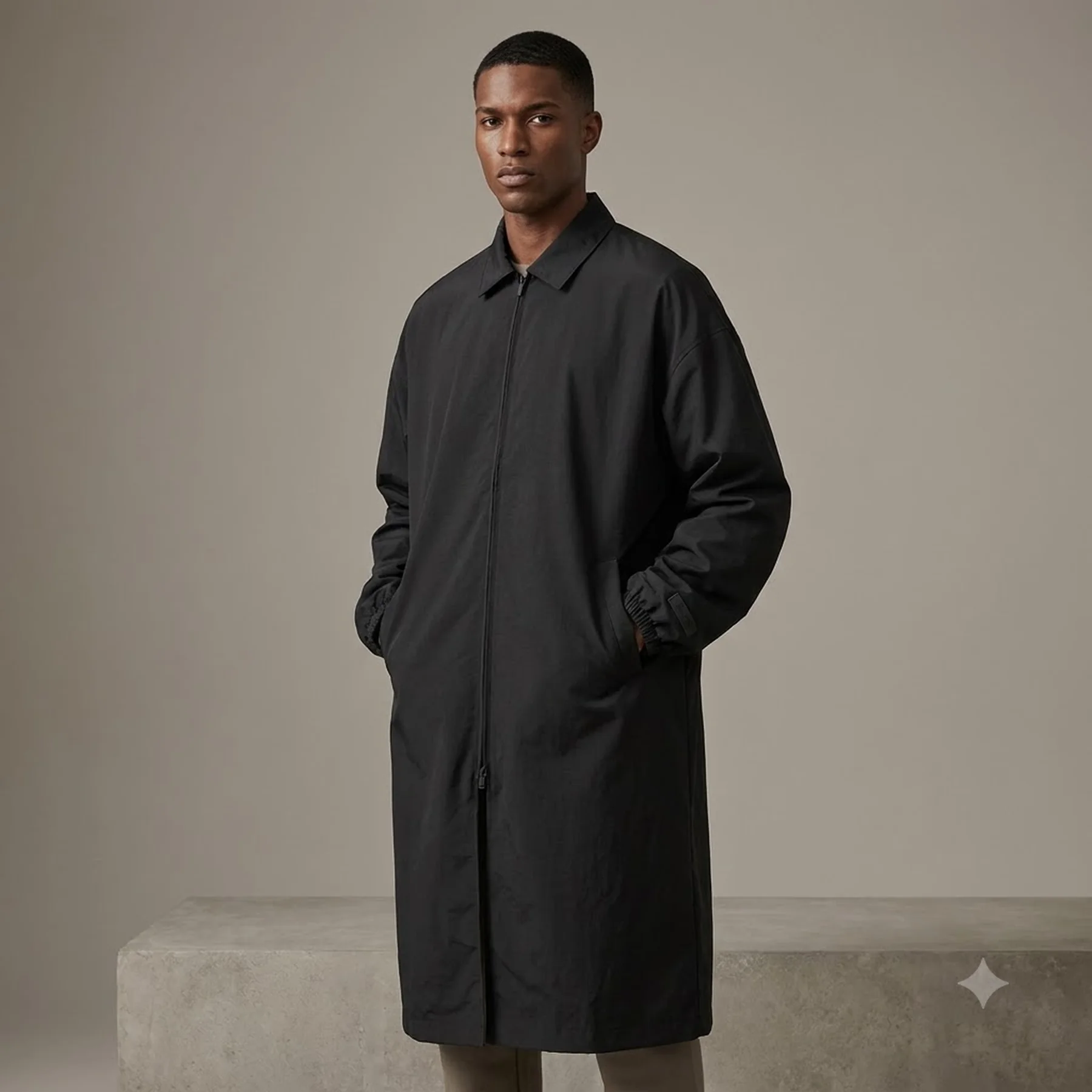Куртка Essentials Fear of God Essentials Black Nylon Trench Coat