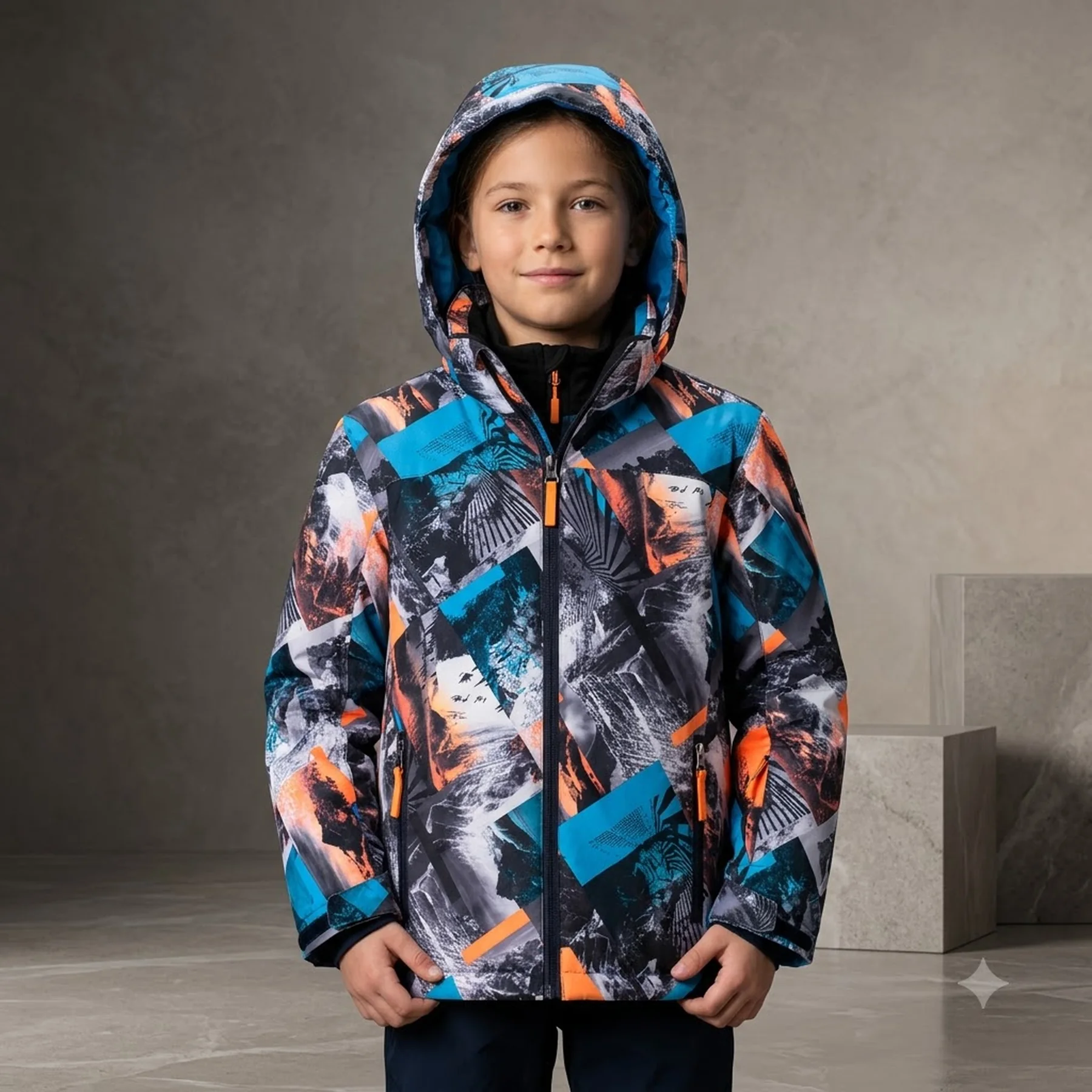 Куртка лижна KID JACKET SNAPS HOOD 39W1924-08ZM CMP 128 Синій