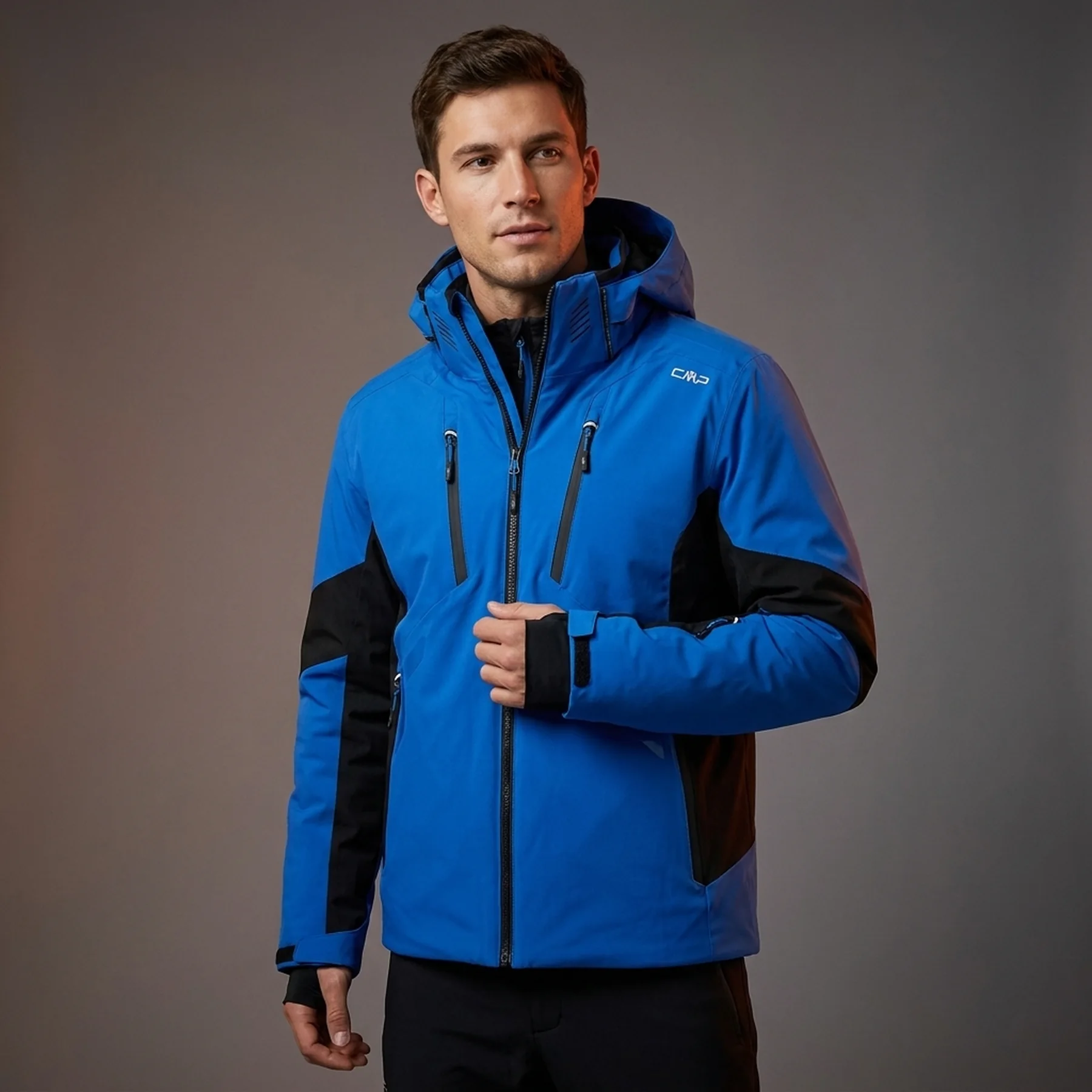 Куртка лижна MAN JACKET ZIP HOOD 32W0127-N951 CMP 54 Синій