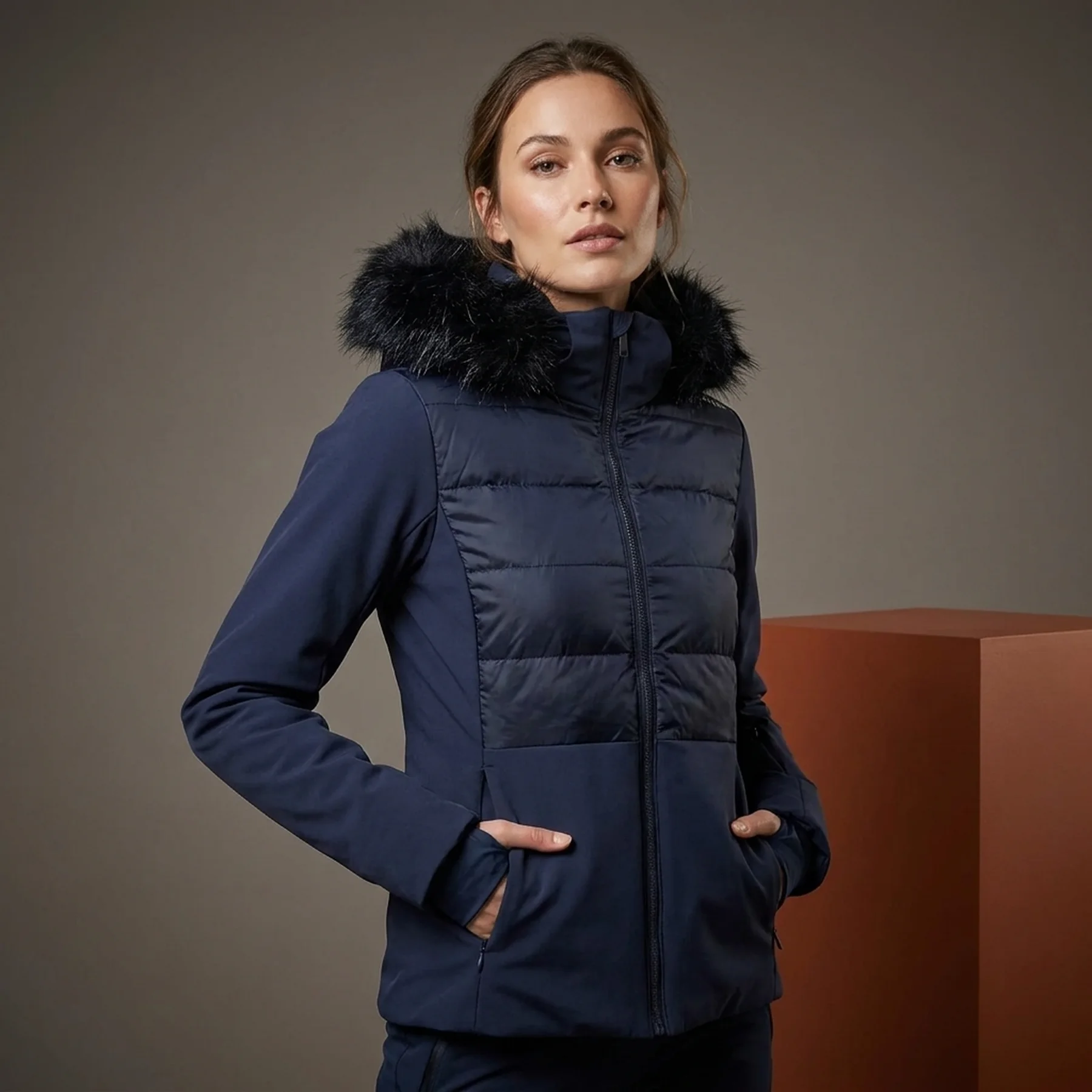 Куртка лижна WOMAN JACKET ZIP HOOD 31W0066F-N950 CMP 36 Темно-синій
