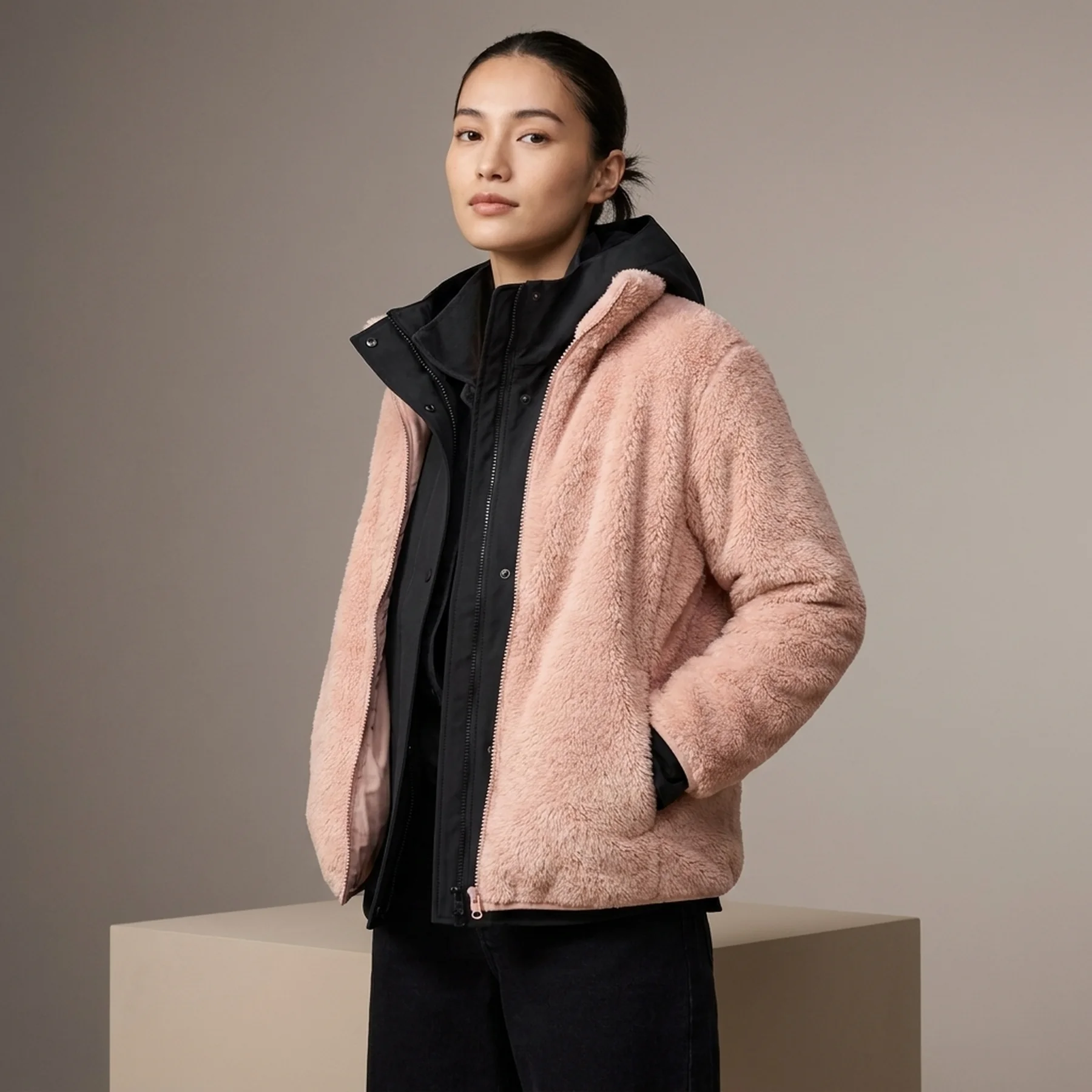 Куртка на блискавці UNIQLO зі штучного хутра 1159833060
